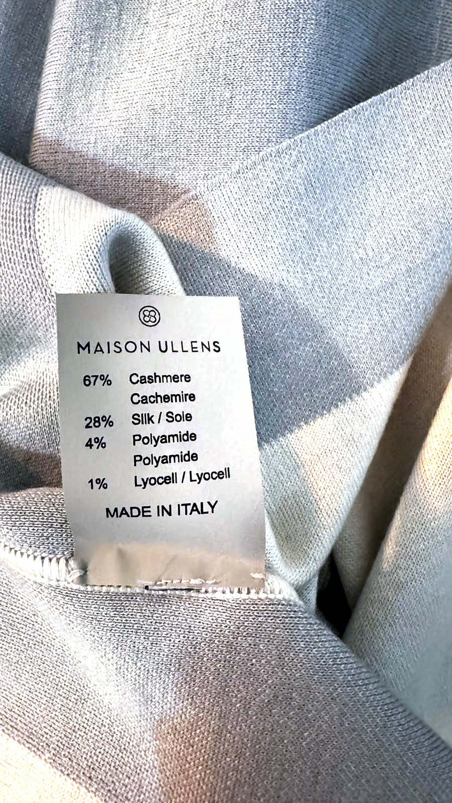 Maison Ullens Maison Ullens knitted top in cashmere and sky-blue silk 3