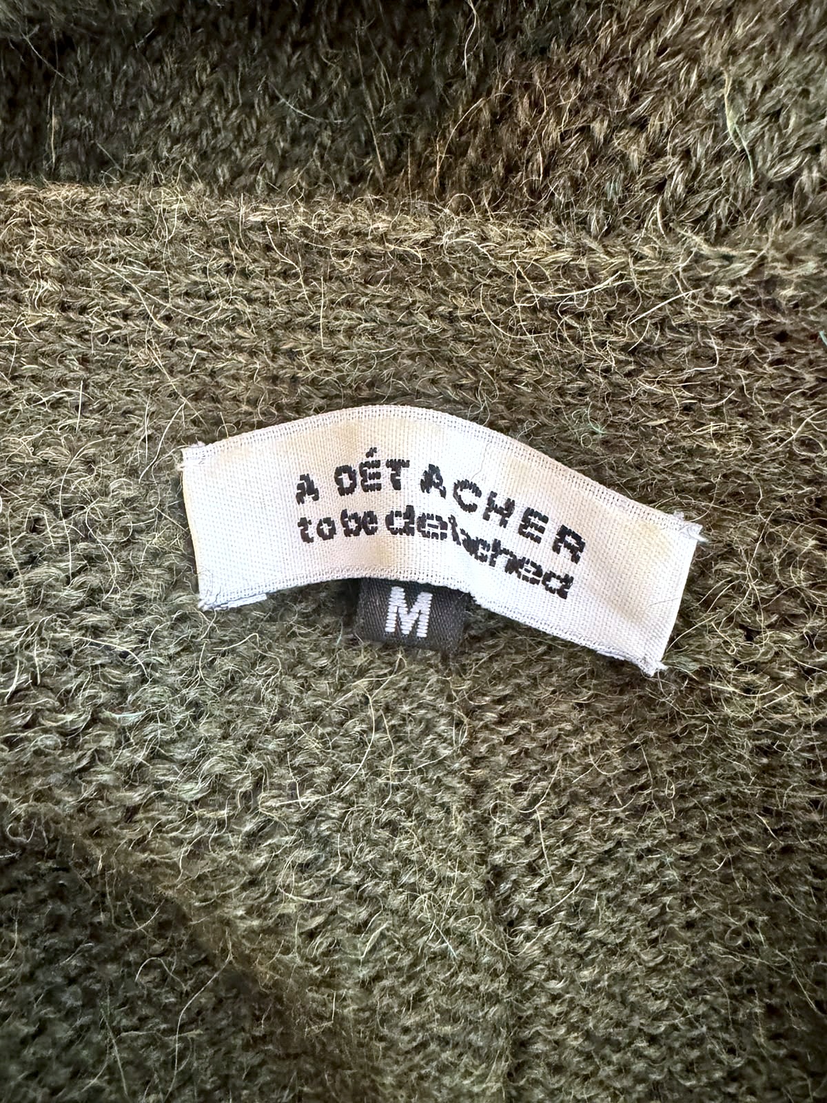 A Détacher’s Oversized Knitted Cardigan in Olive Green Wool and Alpaca 3
