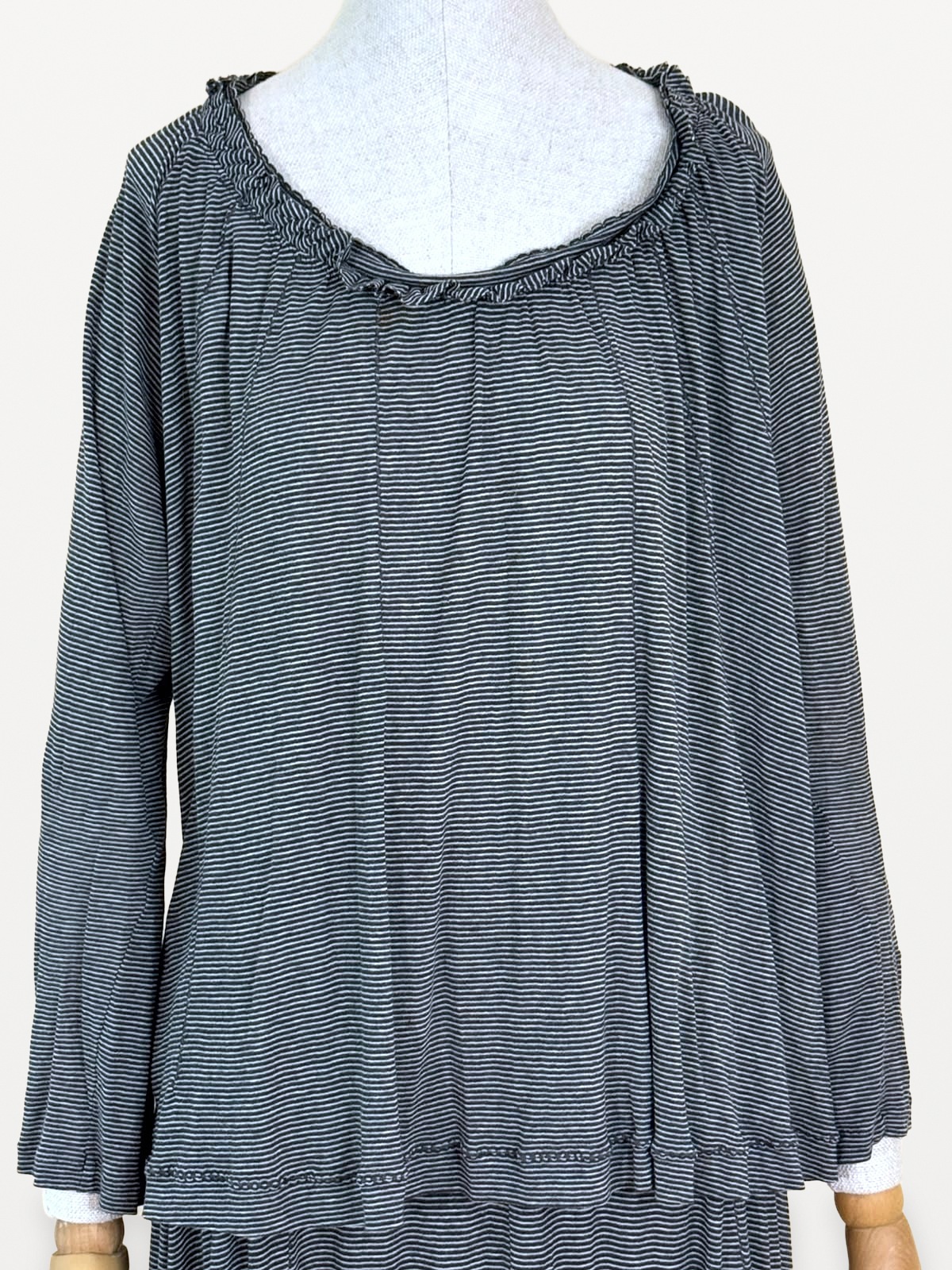 HaaT Issey Miyake Issey Miyake ‘HaaT’ Two-Piece Set (Oversized Top and Asymmetrical Skirt) in Micro-Striped Cotton Knit 3