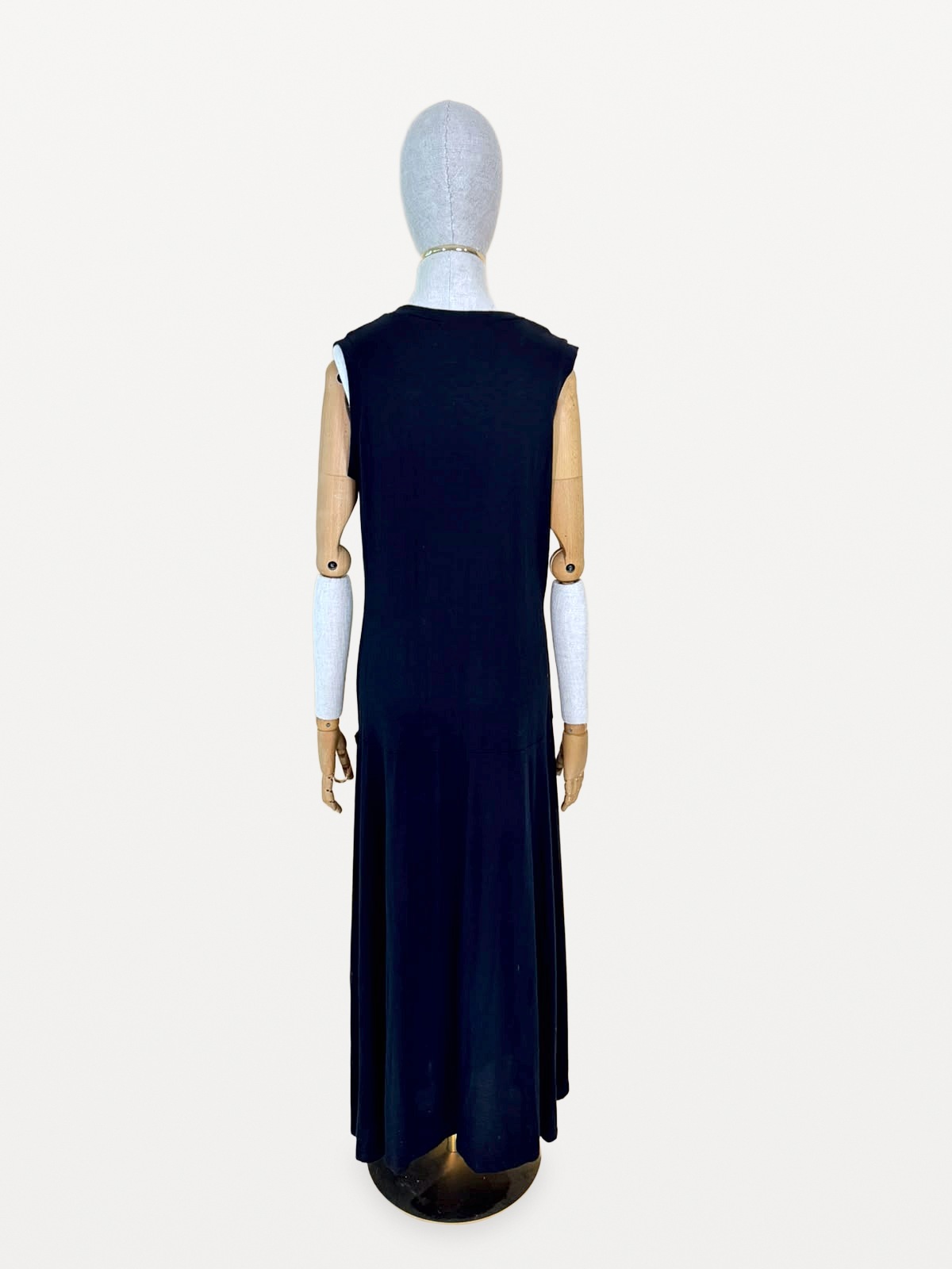 Yohji Yamamoto Long Dress in 100% Pure Cashmere Knit, in Black 2