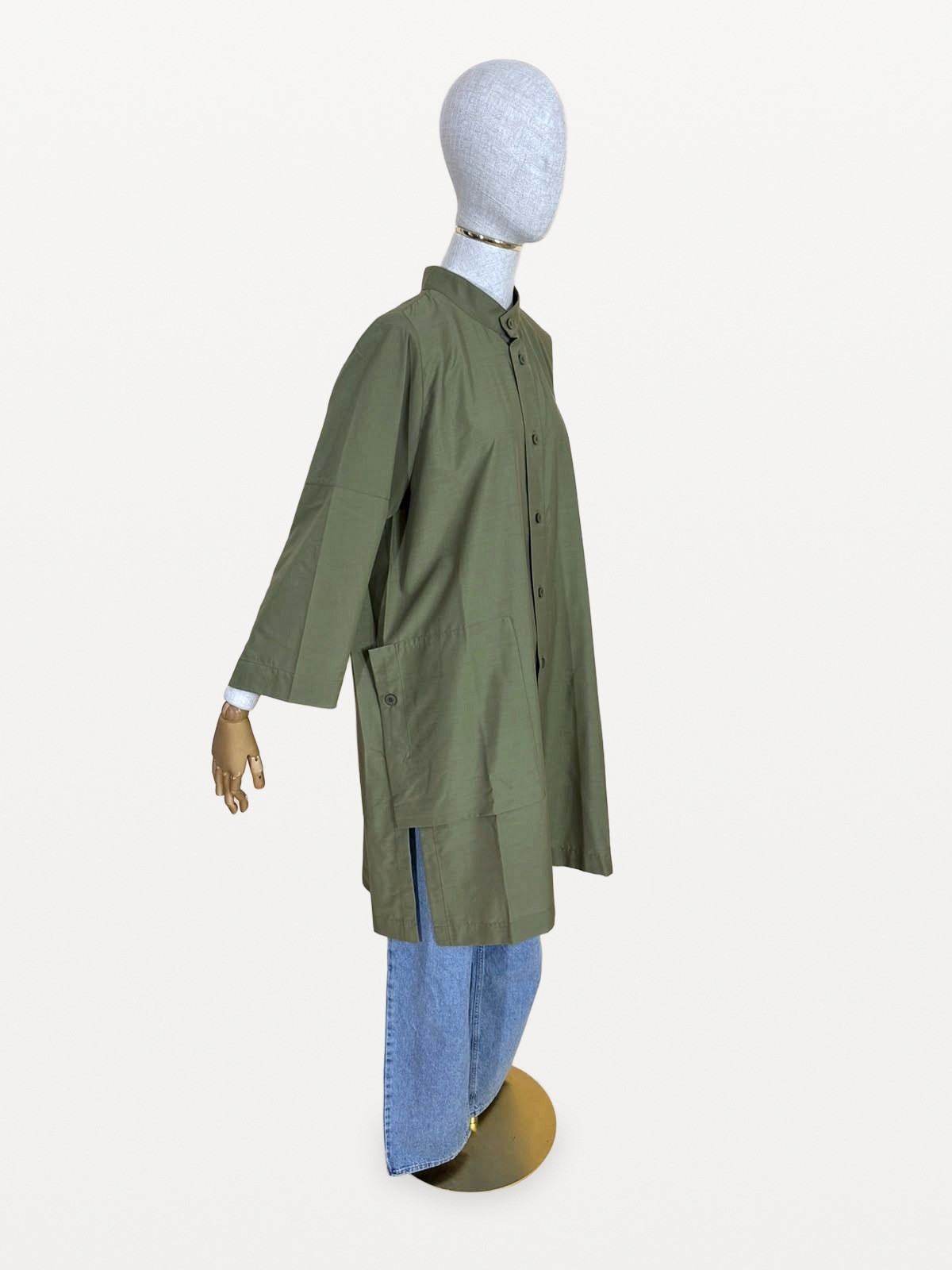 Structured Overshirt 132 5. Issey Miyake in Khaki Green 2