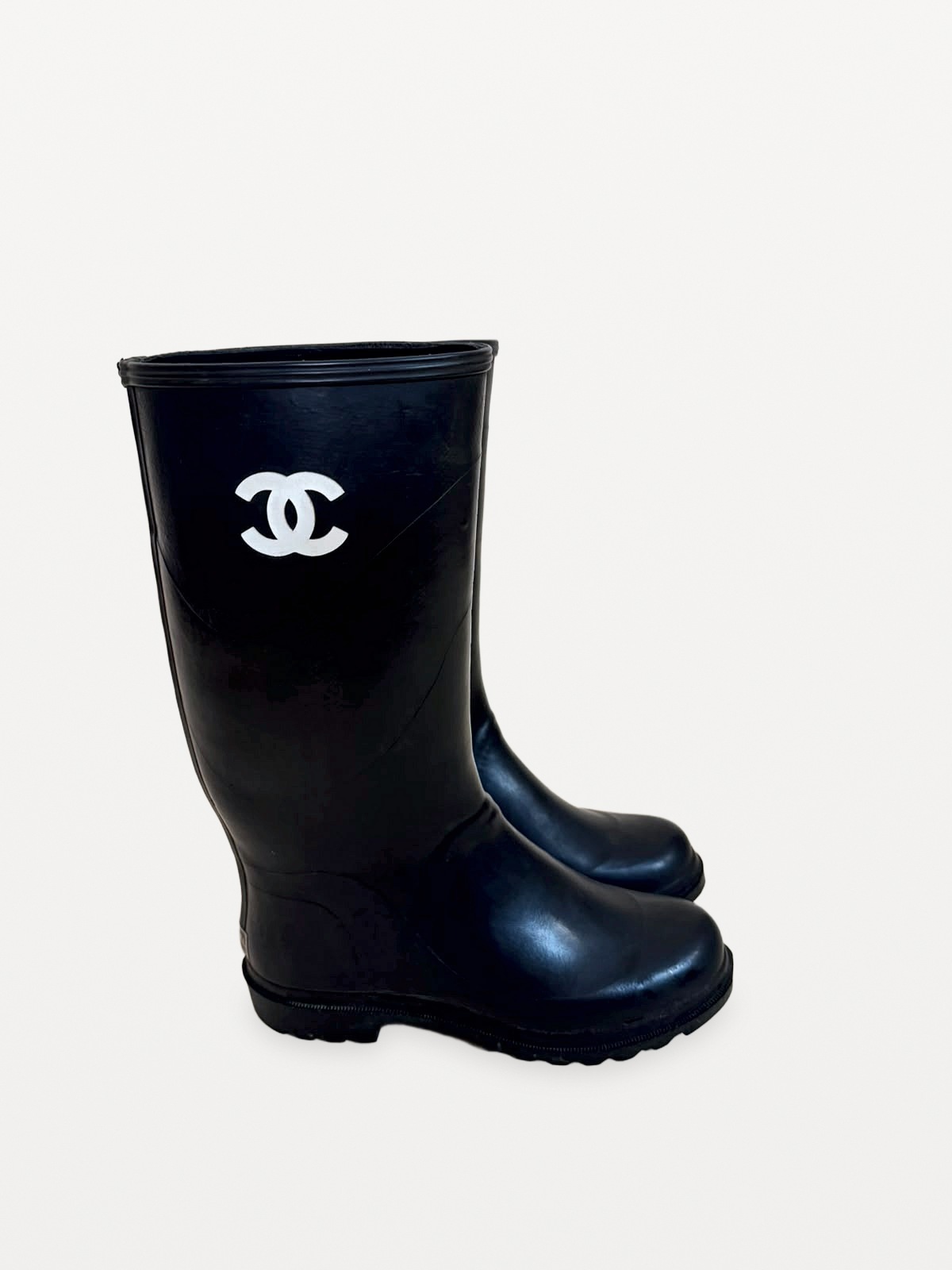 Vintage Chanel "CC Logo Rain Boots" (First Edition / Archive) 3