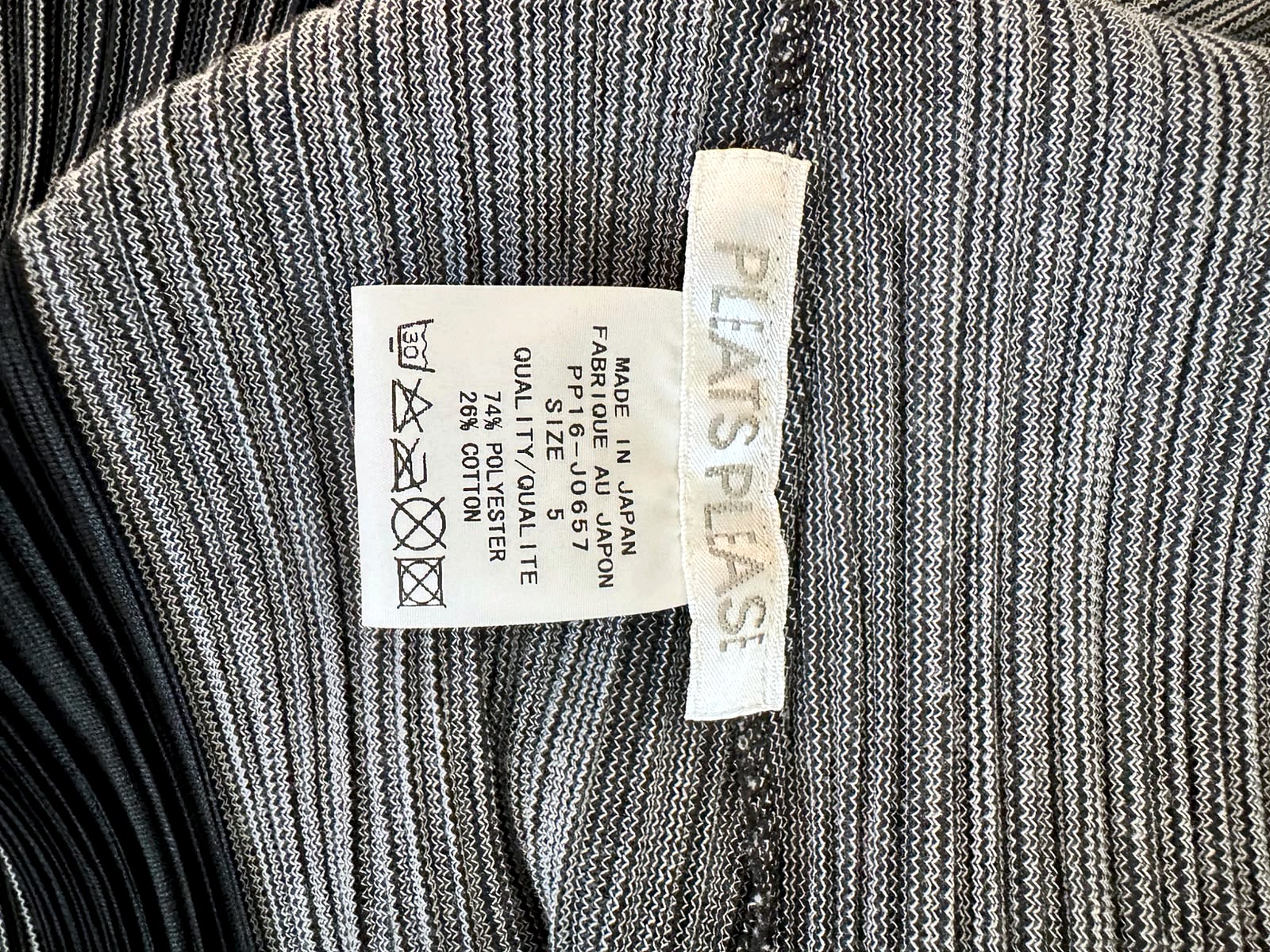 Pleats Please Issey Miyake Two-Piece Set (Long Dress and Pleated Jacket) in a Grey Melange and Black Colourway 9