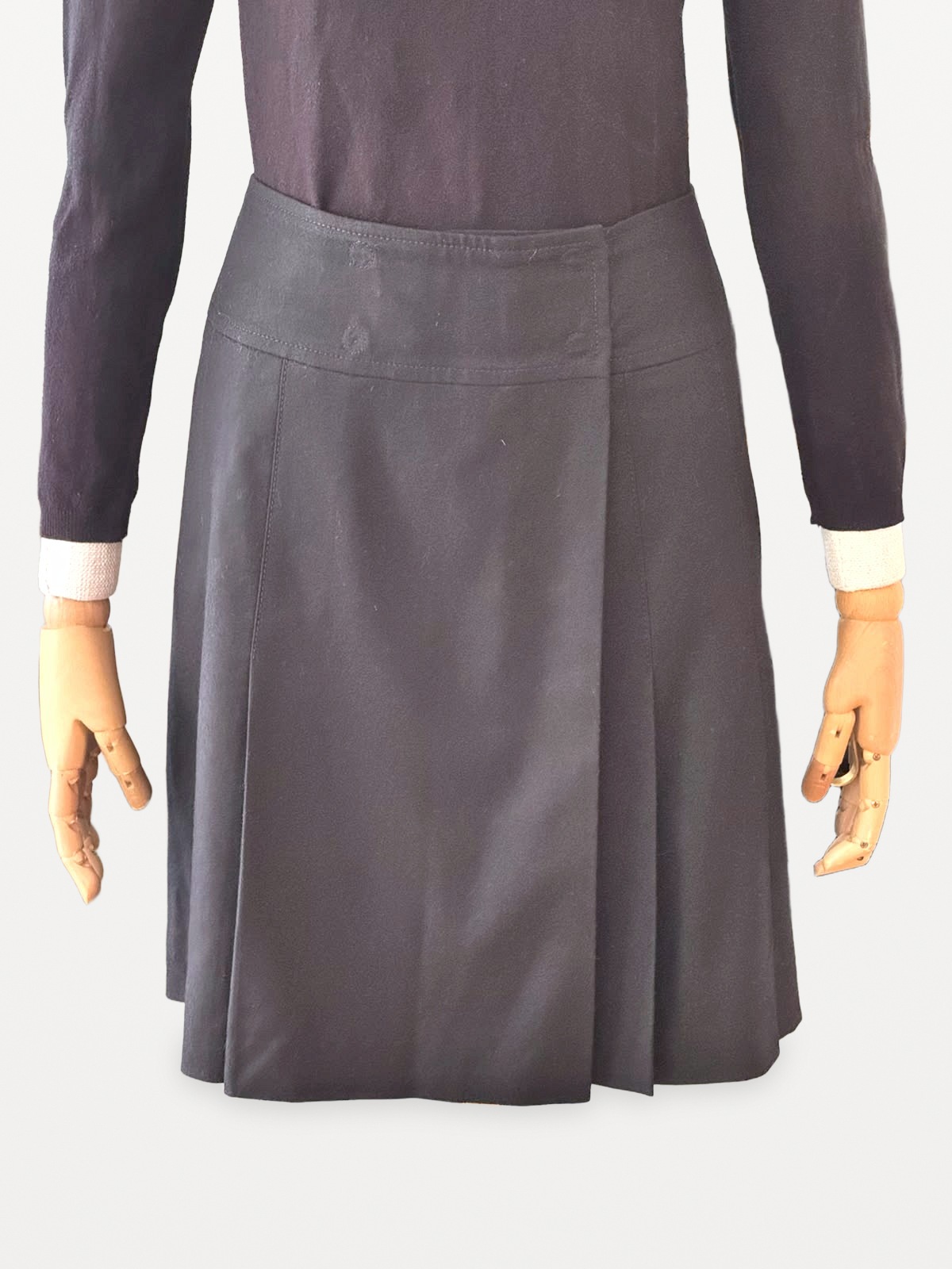 Akris Punto Akris Punto’s Black Wool Wrap-Around Pleated Skirt 4