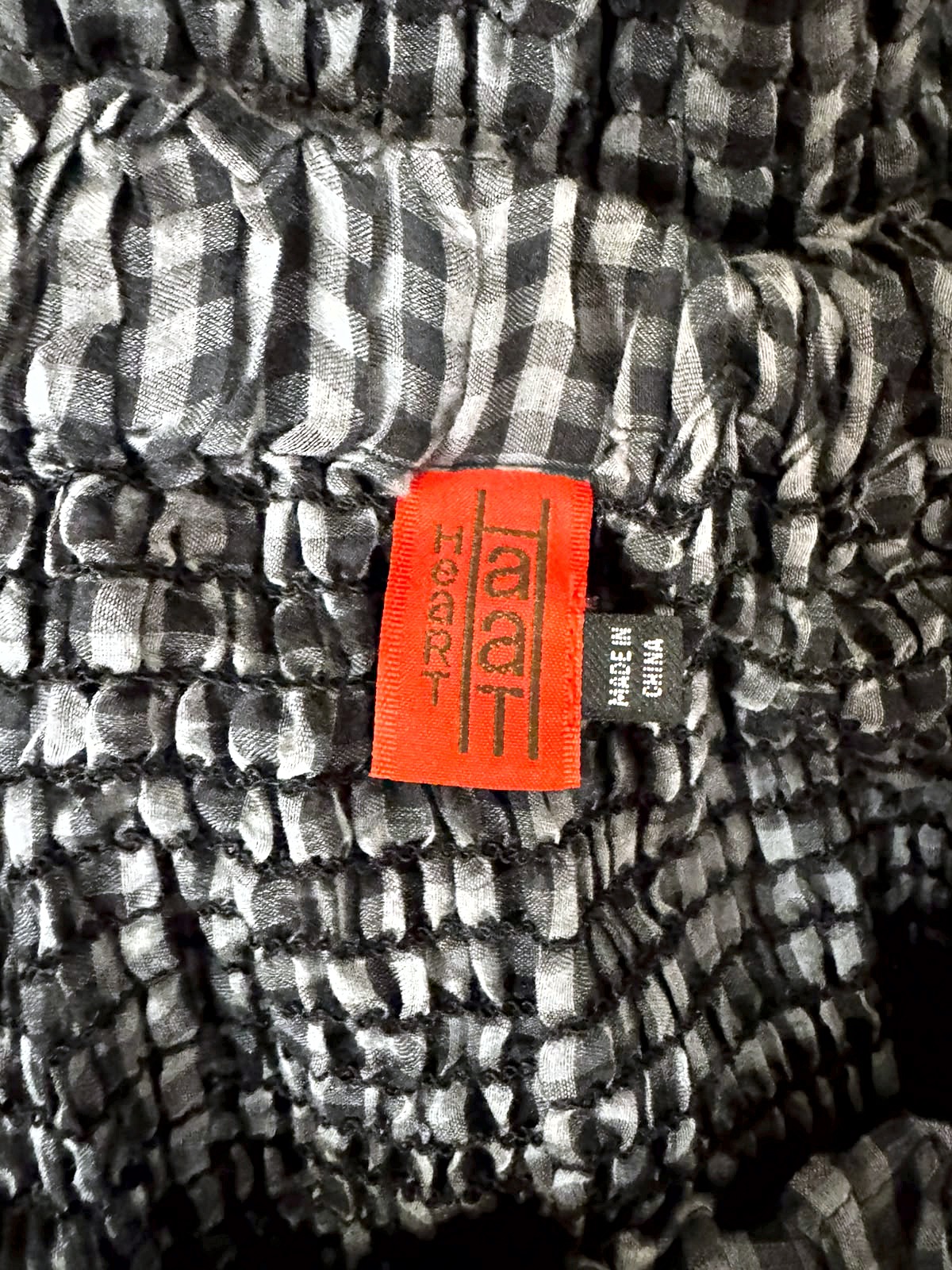 Issey Miyake HaaT Midi Skirt in a Cotton and Silk Blend with Gathered Vichy Checks 6
