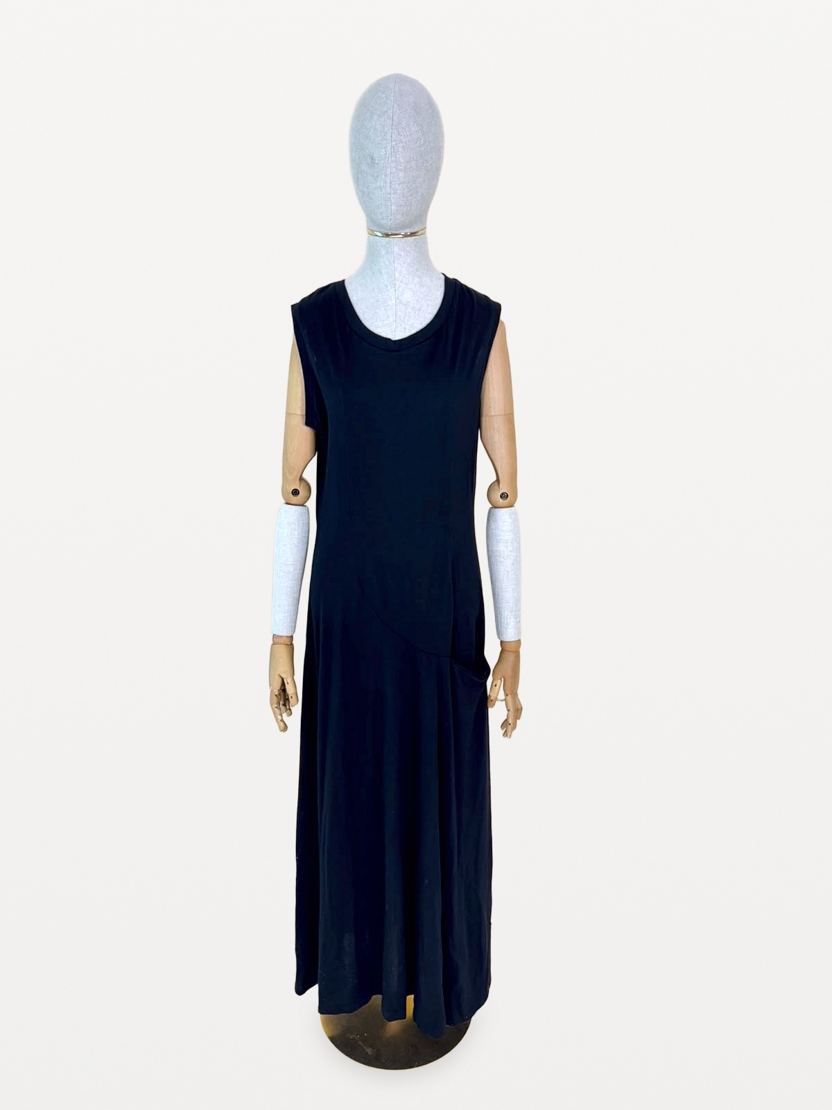 Yohji Yamamoto Yohji Yamamoto Long Dress in 100% Pure Cashmere Knit, in Black