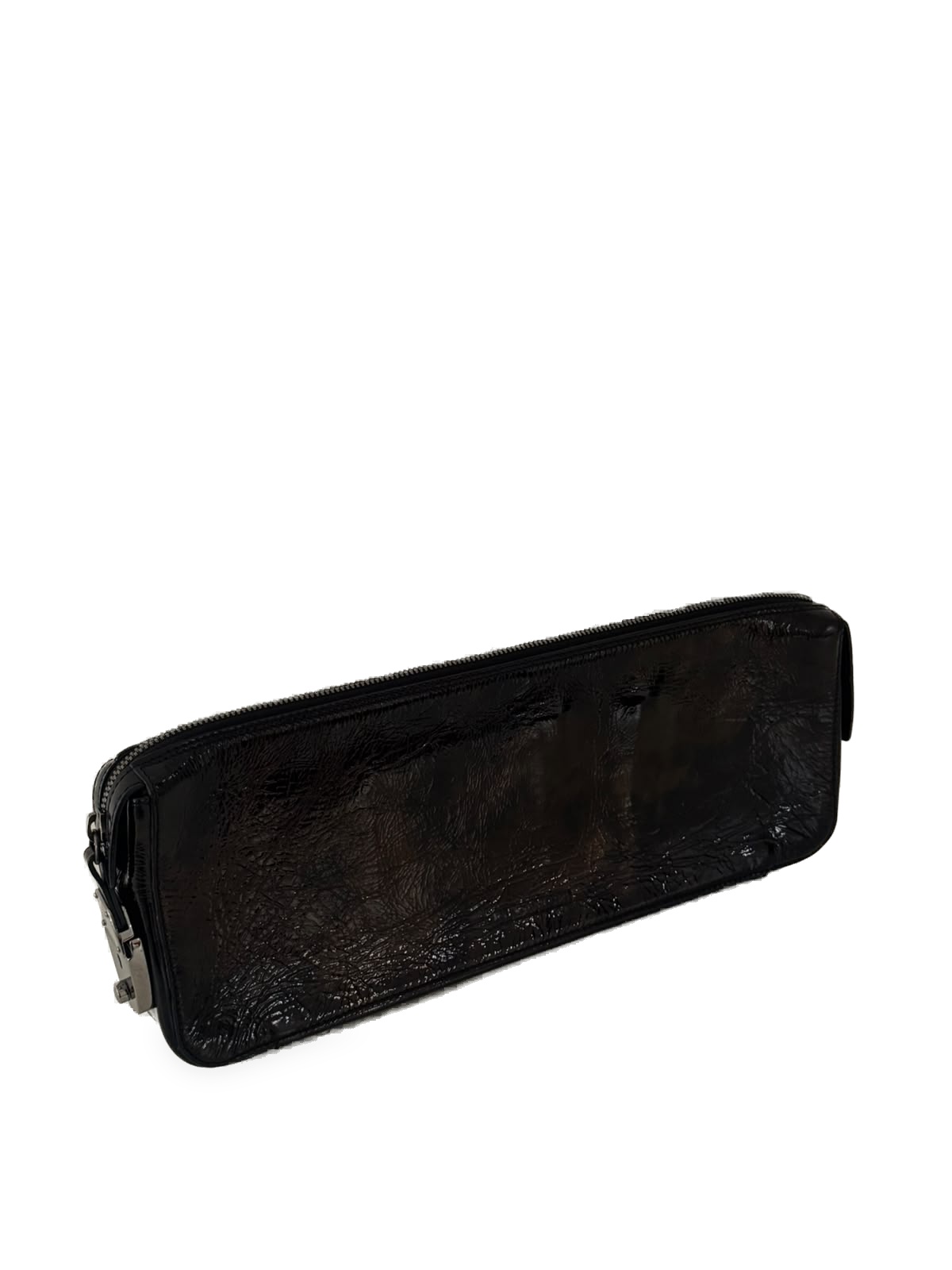 Jil Sander Jil Sander Clutch Bag in Crinkled Cowhide Leather with a Patent Finish