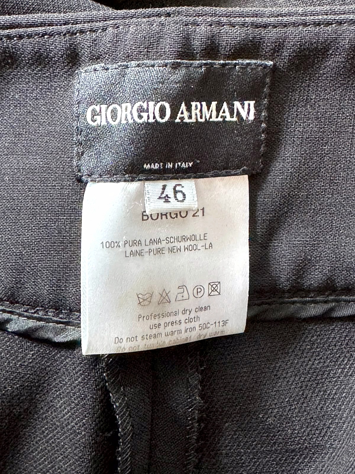 Giorgio Armani Giorgio Armani Borgonuovo 21 Suit Trousers in Virgin Wool, Black 3
