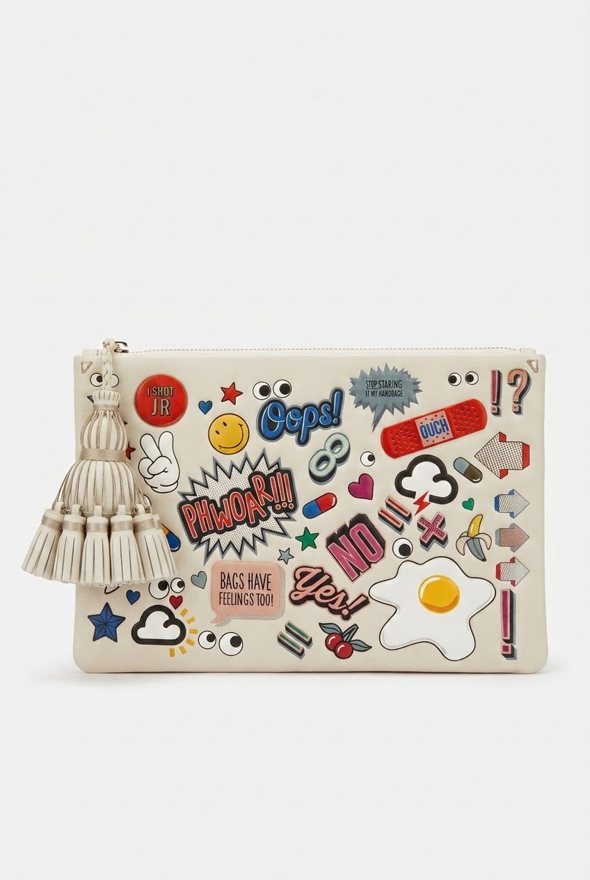 Anya Hindmarch "All Over Stickers" Georgiana / Loose Pocket Clutch