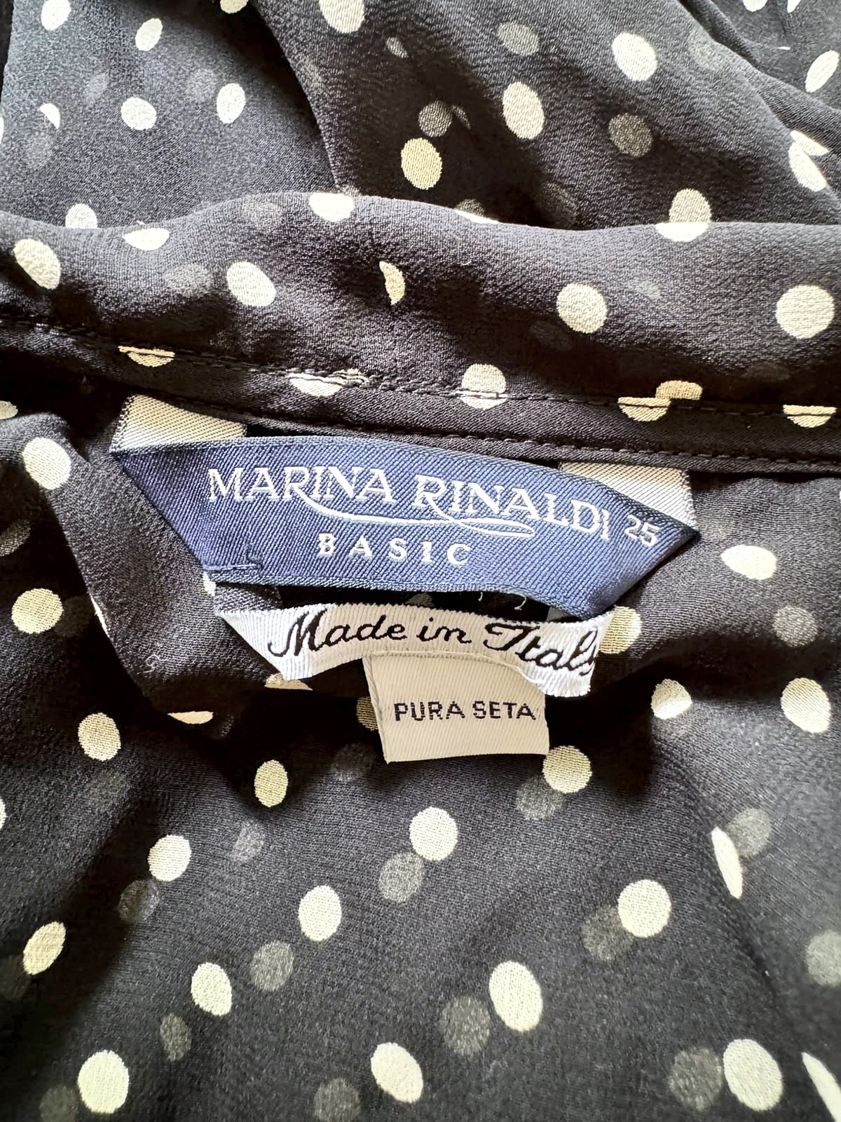 Marina Rinaldi Marina Rinaldi-Set aus Seide mit Polka-Dot-Muster (Bluse und Hose) 7