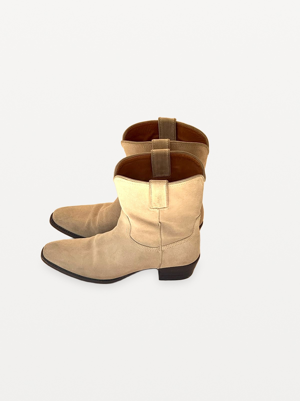 Gucci Vintage Gucci-style cowboy ankle boots in beige suede