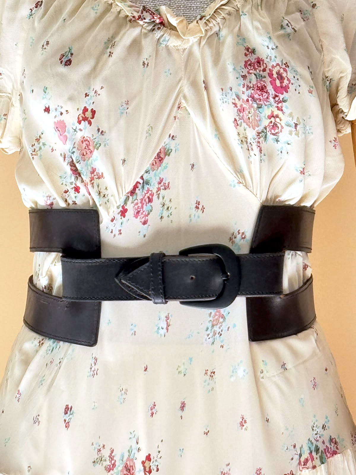 Vintage Double-Strap Belt in Dark Brown Leather 3