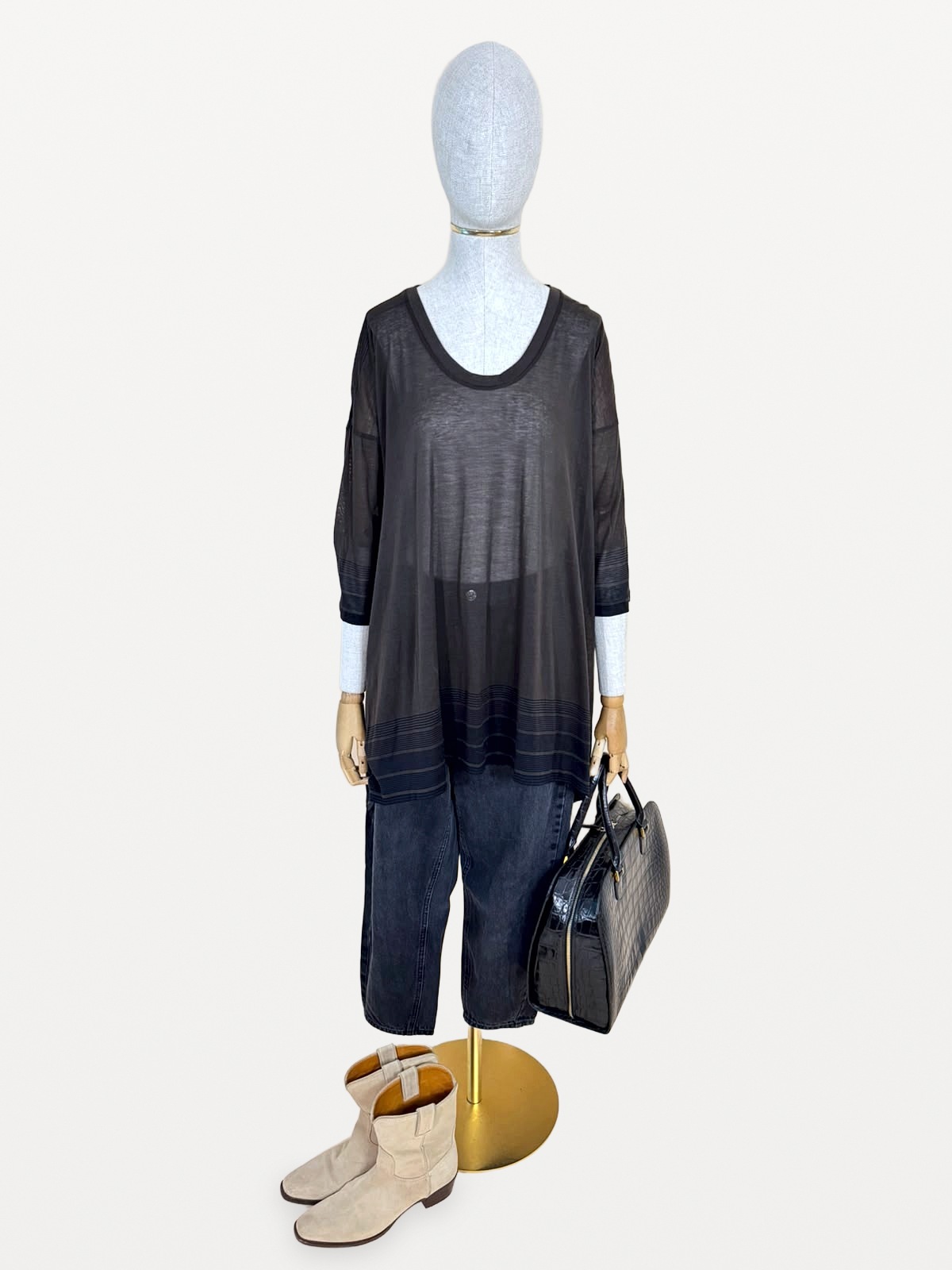 Issey Miyake HaaT Issey Miyake ‘HaaT’ tunic in ultra-lightweight 100% cotton knit