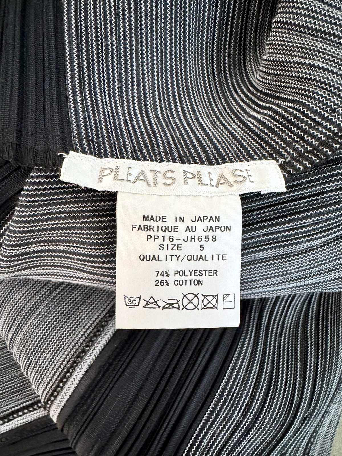 Pleats Please Issey Miyake Two-Piece Set (Long Dress and Pleated Jacket) in a Grey Melange and Black Colourway 7