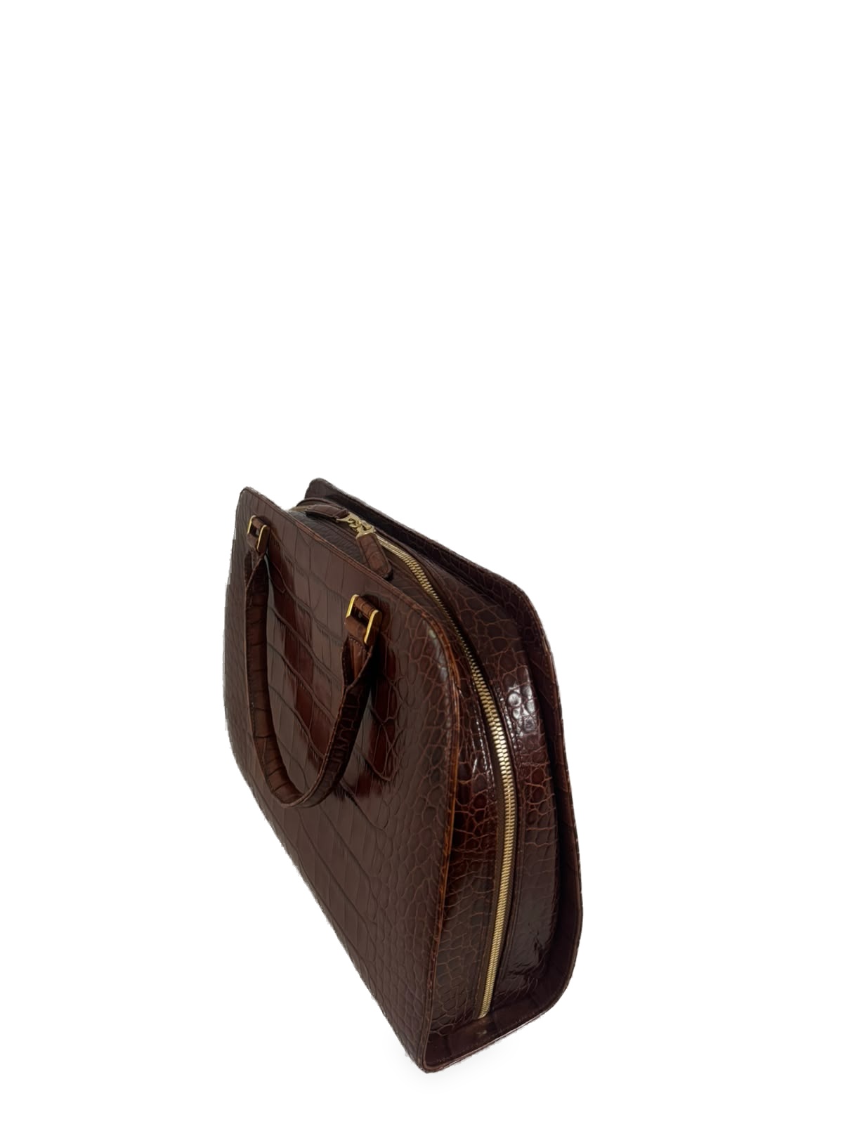 Kuhn Kuhn’s Fine Line Vintage Handbag in Crocodile-Effect Embossed Cowhide Leather 5