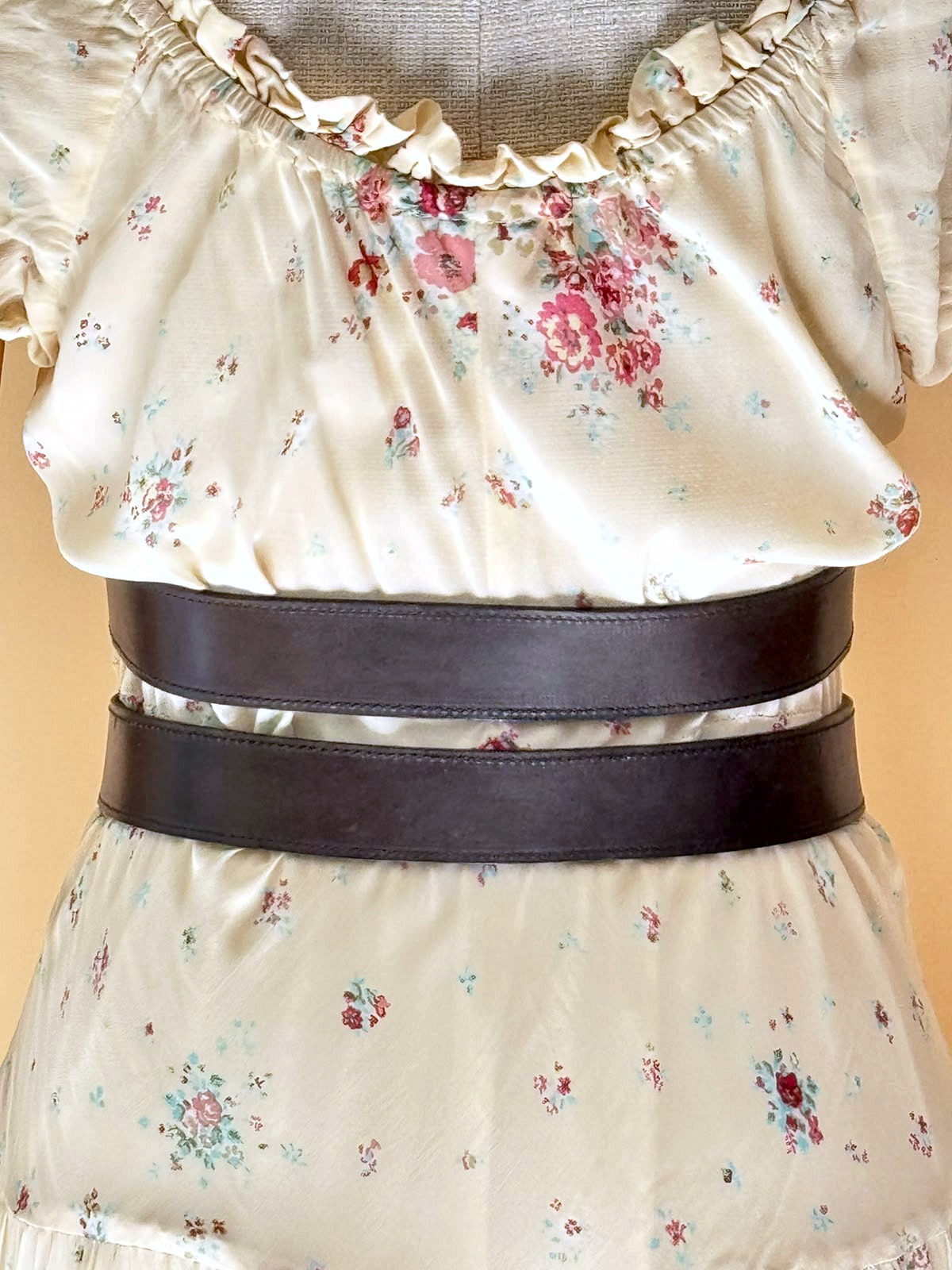 Vintage Double-Strap Belt in Dark Brown Leather 2