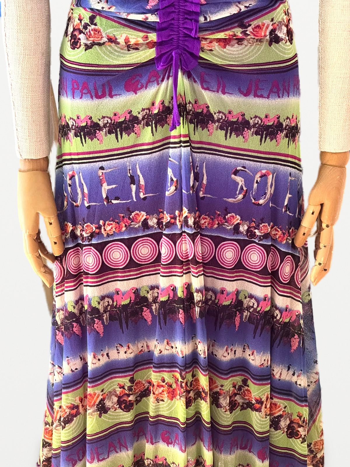Jean Paul Gauliter Kleid-und-Schal-Set „Soleil“ von Jean Paul Gaultier aus bedrucktem Tüll 5