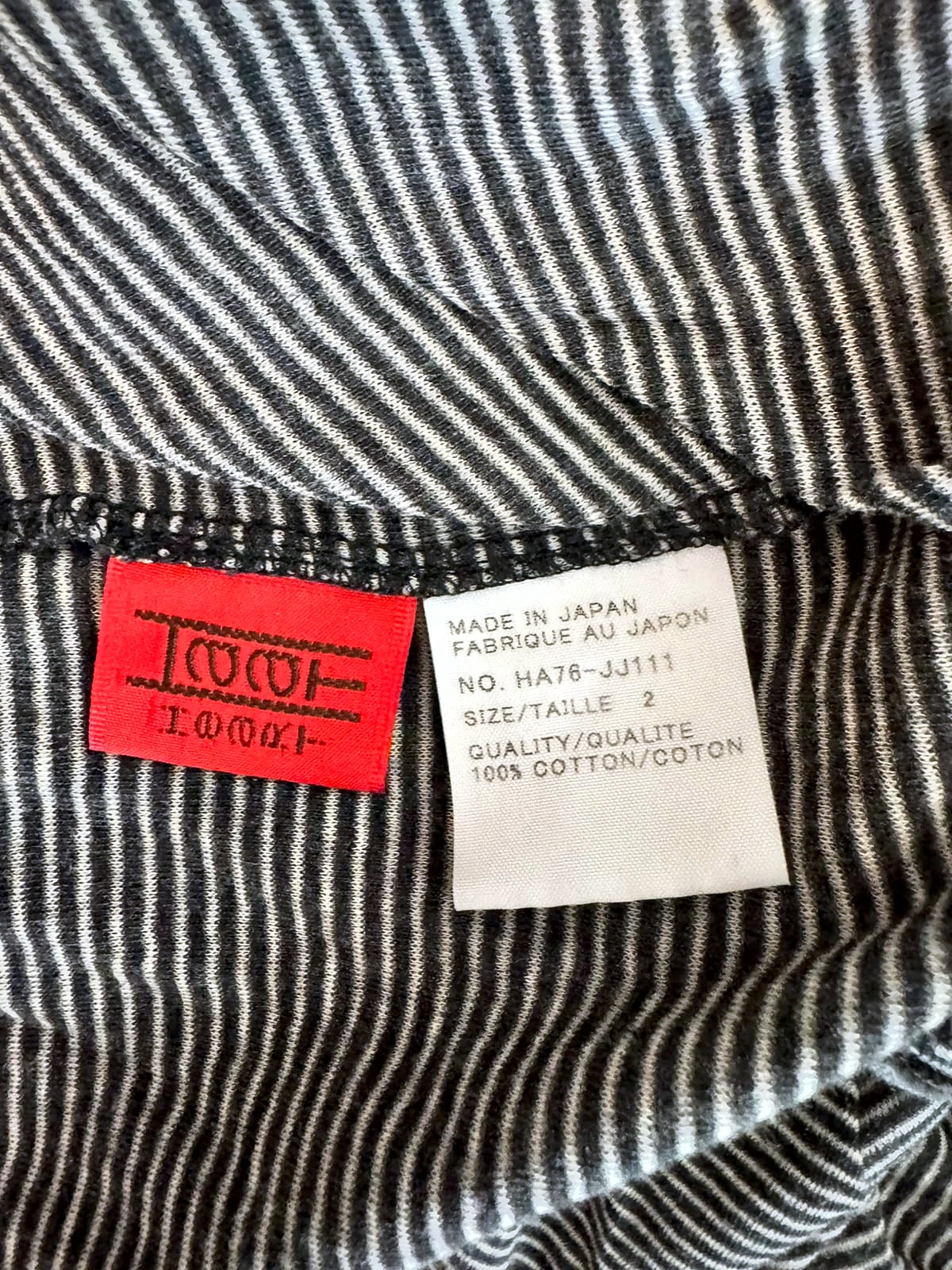 HaaT Issey Miyake Issey Miyake ‘HaaT’ Two-Piece Set (Oversized Top and Asymmetrical Skirt) in Micro-Striped Cotton Knit 10