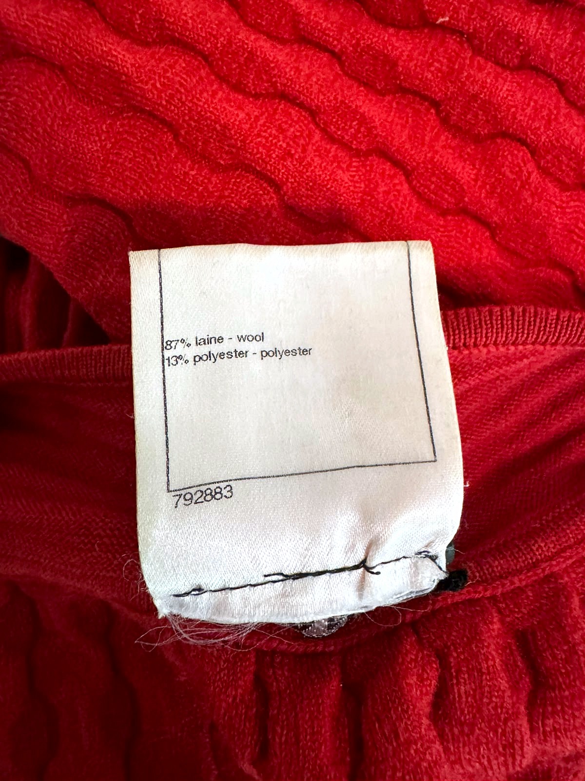 Chanel Vestido de Punto Chanel en Mezcla de Lana Rojo Carmesí 5