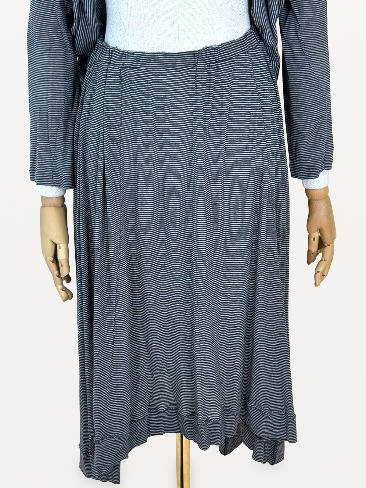 HaaT Issey Miyake Issey Miyake ‘HaaT’ Two-Piece Set (Oversized Top and Asymmetrical Skirt) in Micro-Striped Cotton Knit 5