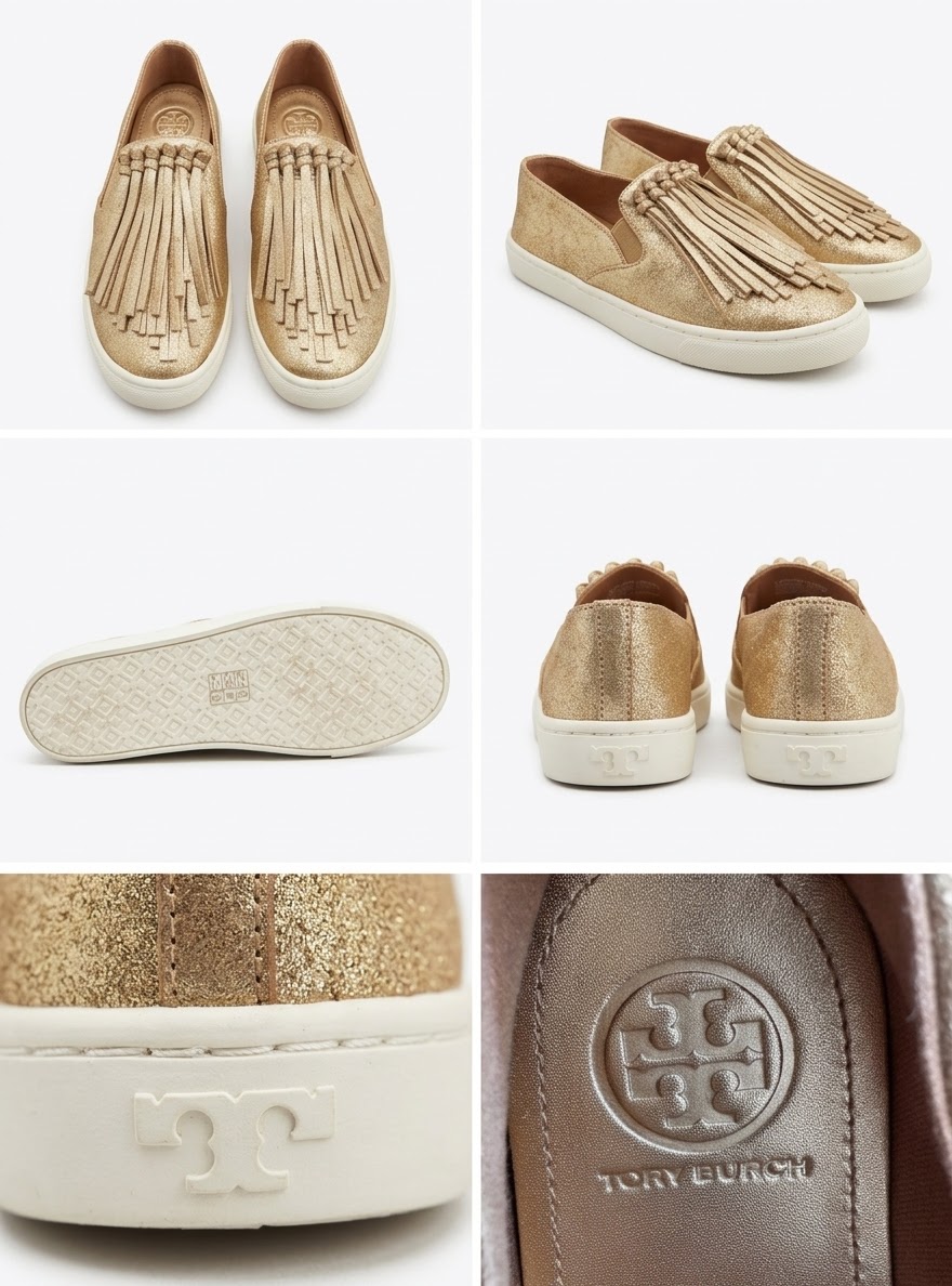 Tory Burch Zapatillas Doradas 2