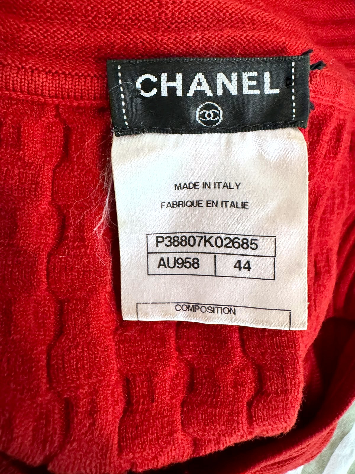 Chanel Vestido de Punto Chanel en Mezcla de Lana Rojo Carmesí 4