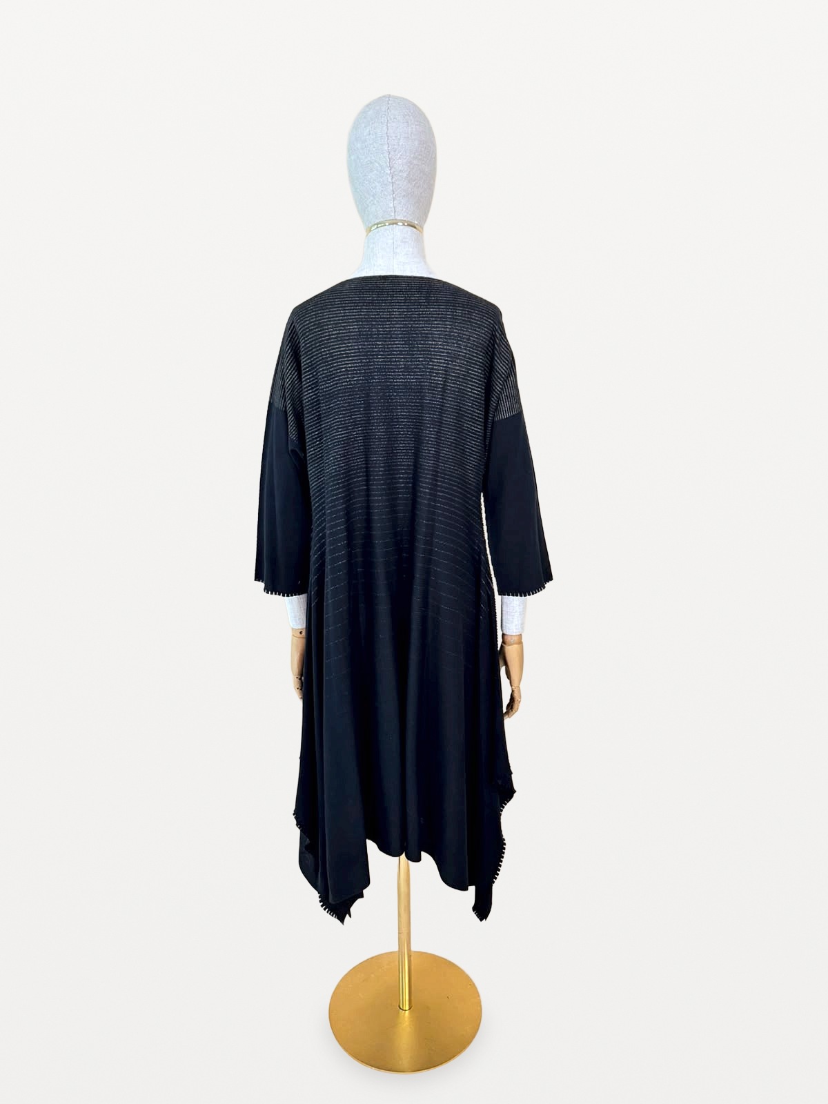 Issey Miyake ‘Sculptural’ Dress in 100% Cotton Knit, in Black 5