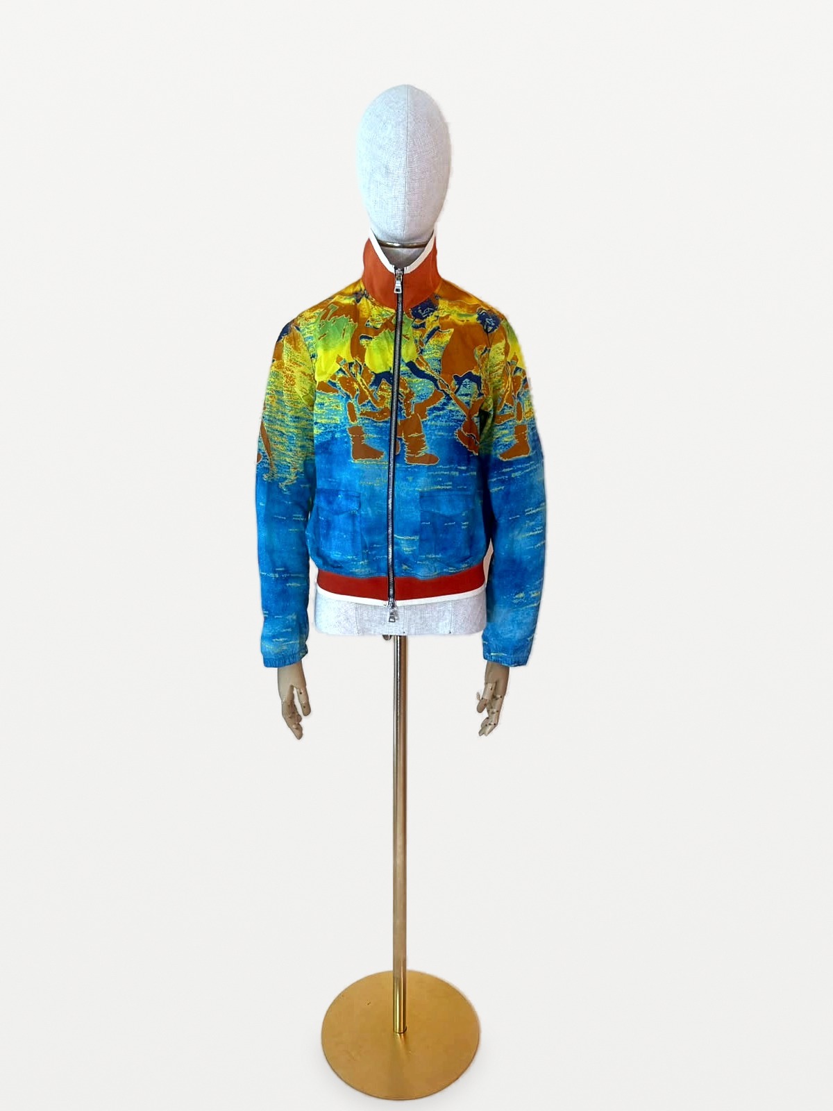 Prada PradaSport Linea Rossa Bomber Jacket with Artistic Print