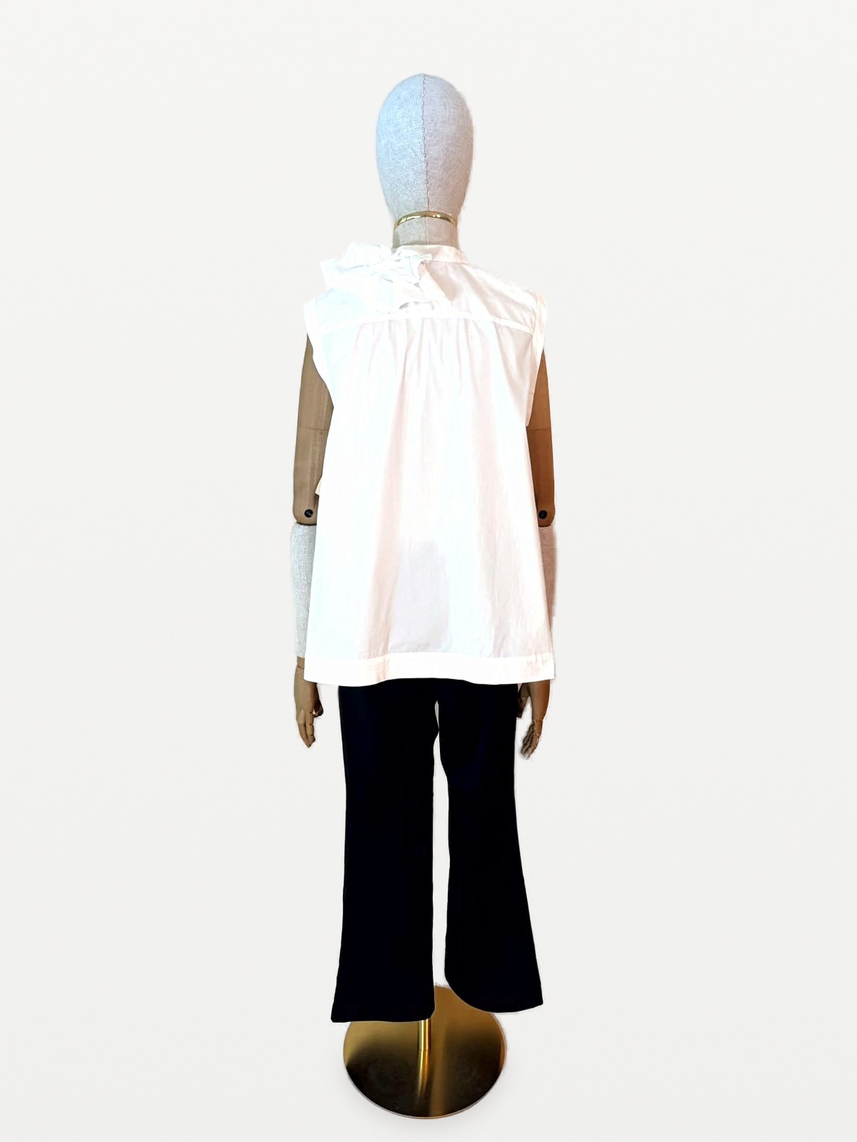 Brunello Cucinelli Blusa Sin Mangas Brunello Cucinelli en Algodón con Detalle de Volante Floral 3