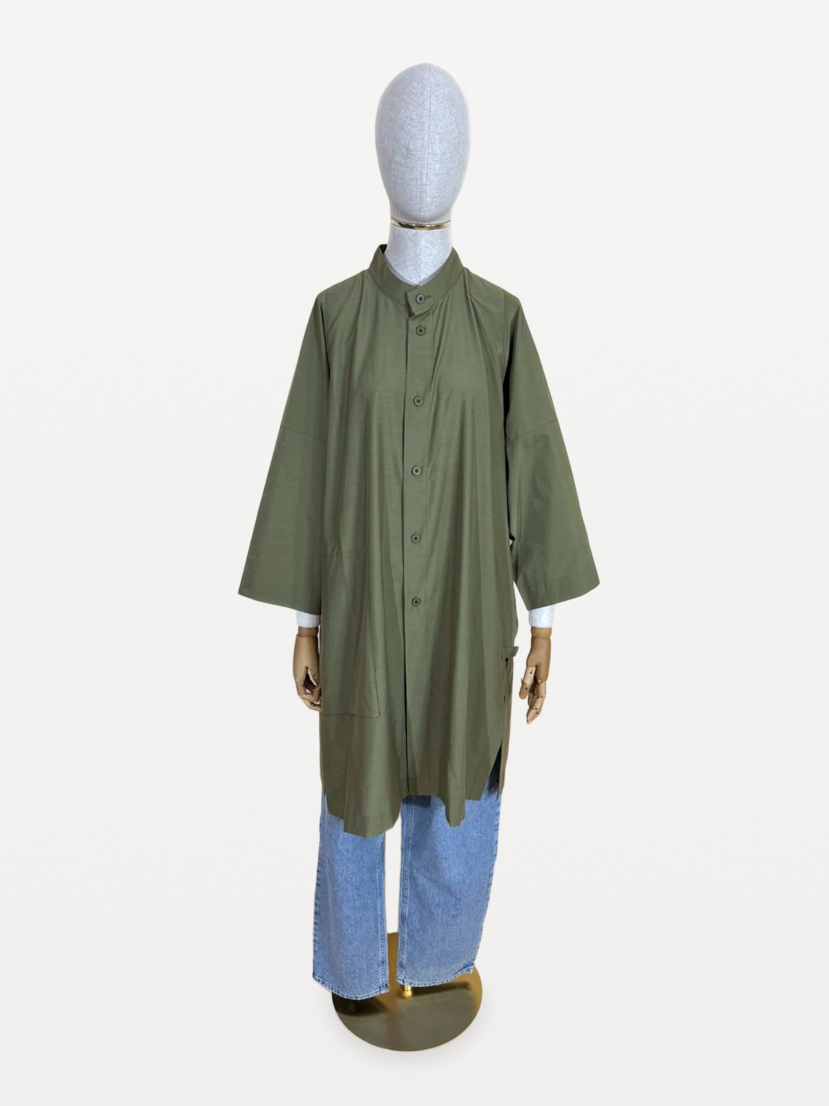 Structured Overshirt 132 5. Issey Miyake in Khaki Green 3