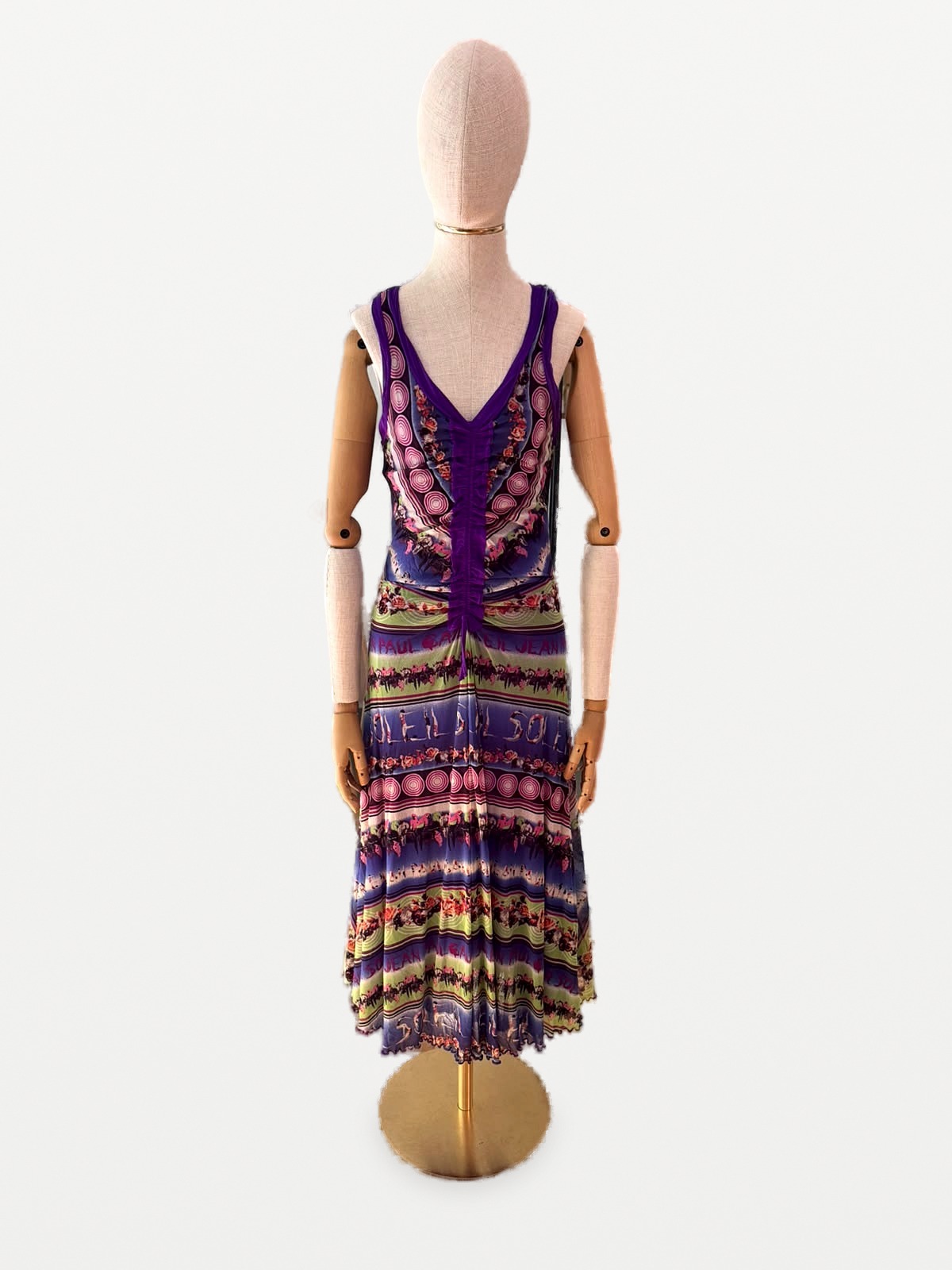 Jean Paul Gauliter Kleid-und-Schal-Set „Soleil“ von Jean Paul Gaultier aus bedrucktem Tüll 3