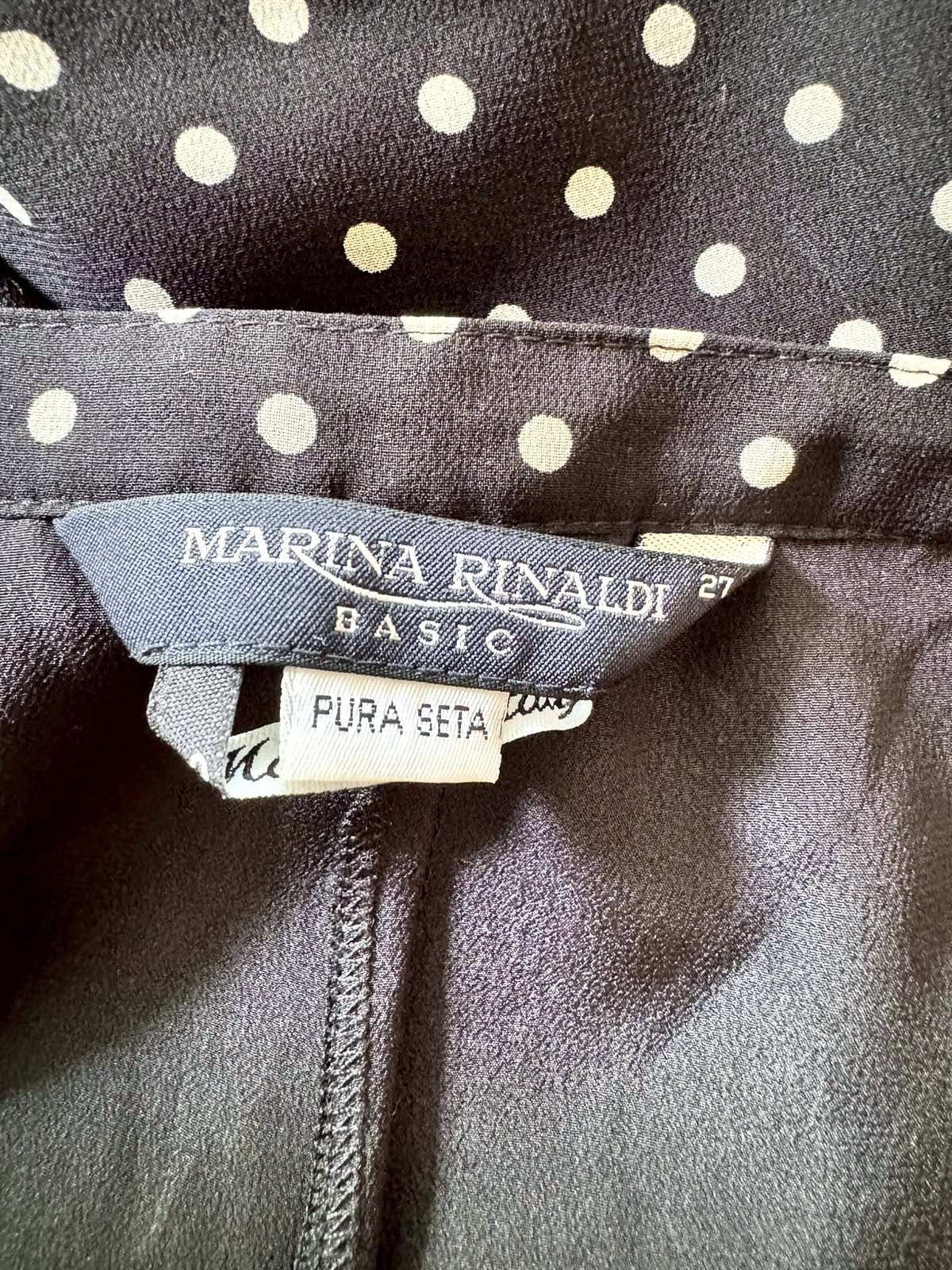 Marina Rinaldi Marina Rinaldi-Set aus Seide mit Polka-Dot-Muster (Bluse und Hose) 6