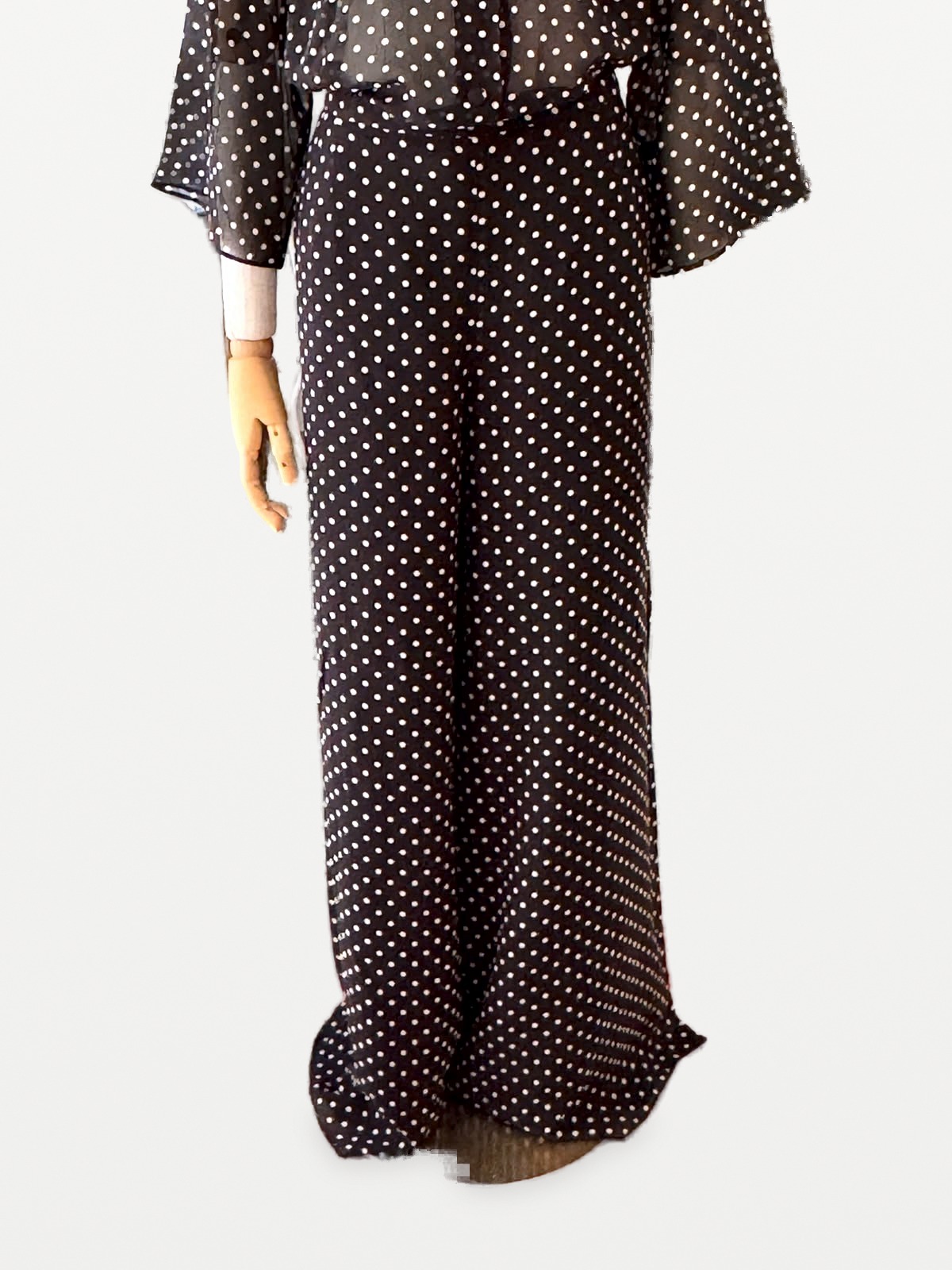 Marina Rinaldi Marina Rinaldi-Set aus Seide mit Polka-Dot-Muster (Bluse und Hose) 4