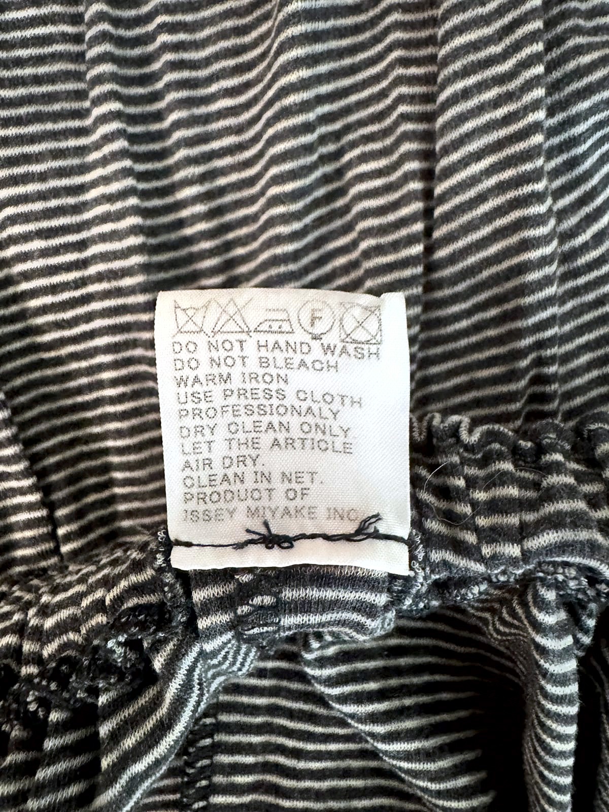 HaaT Issey Miyake Issey Miyake ‘HaaT’ Two-Piece Set (Oversized Top and Asymmetrical Skirt) in Micro-Striped Cotton Knit 9