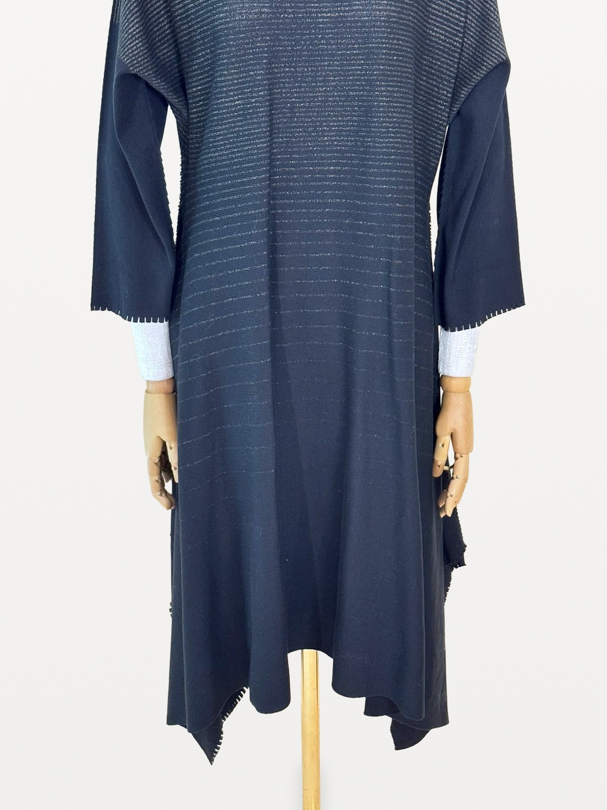 Issey Miyake ‘Sculptural’ Dress in 100% Cotton Knit, in Black 6