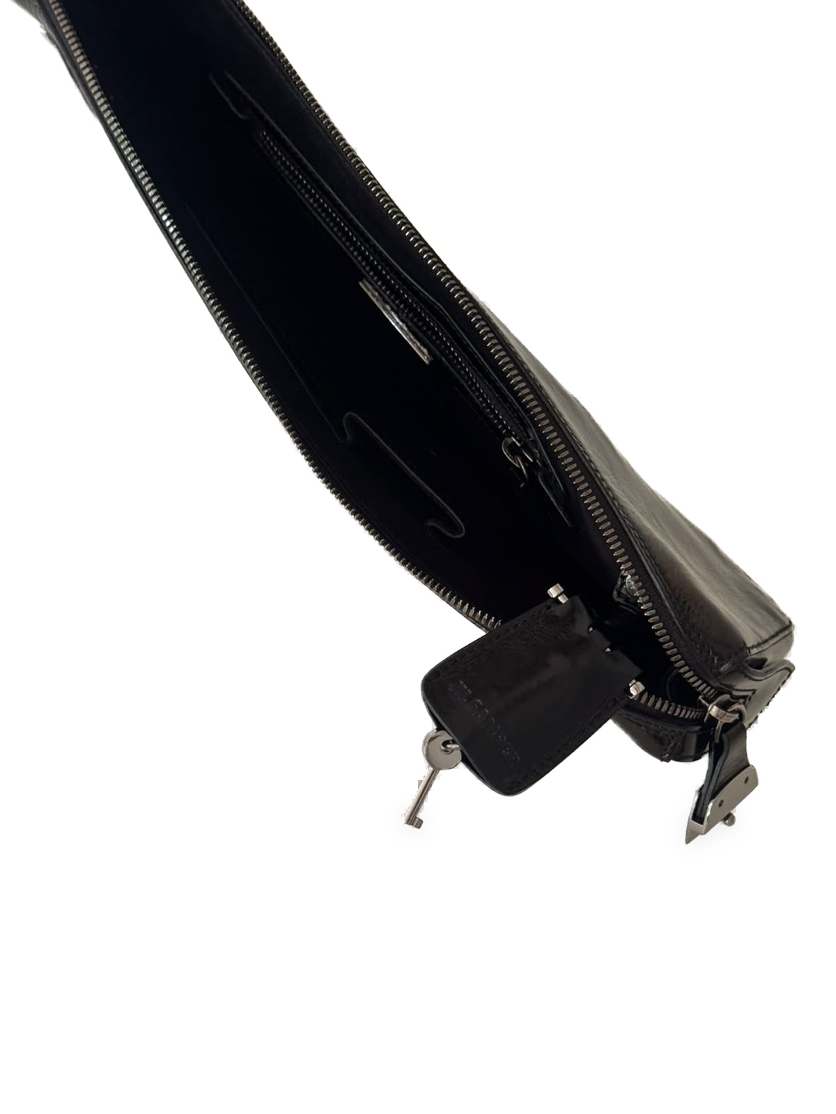 Jil Sander Jil Sander Clutch Bag in Crinkled Cowhide Leather with a Patent Finish 2
