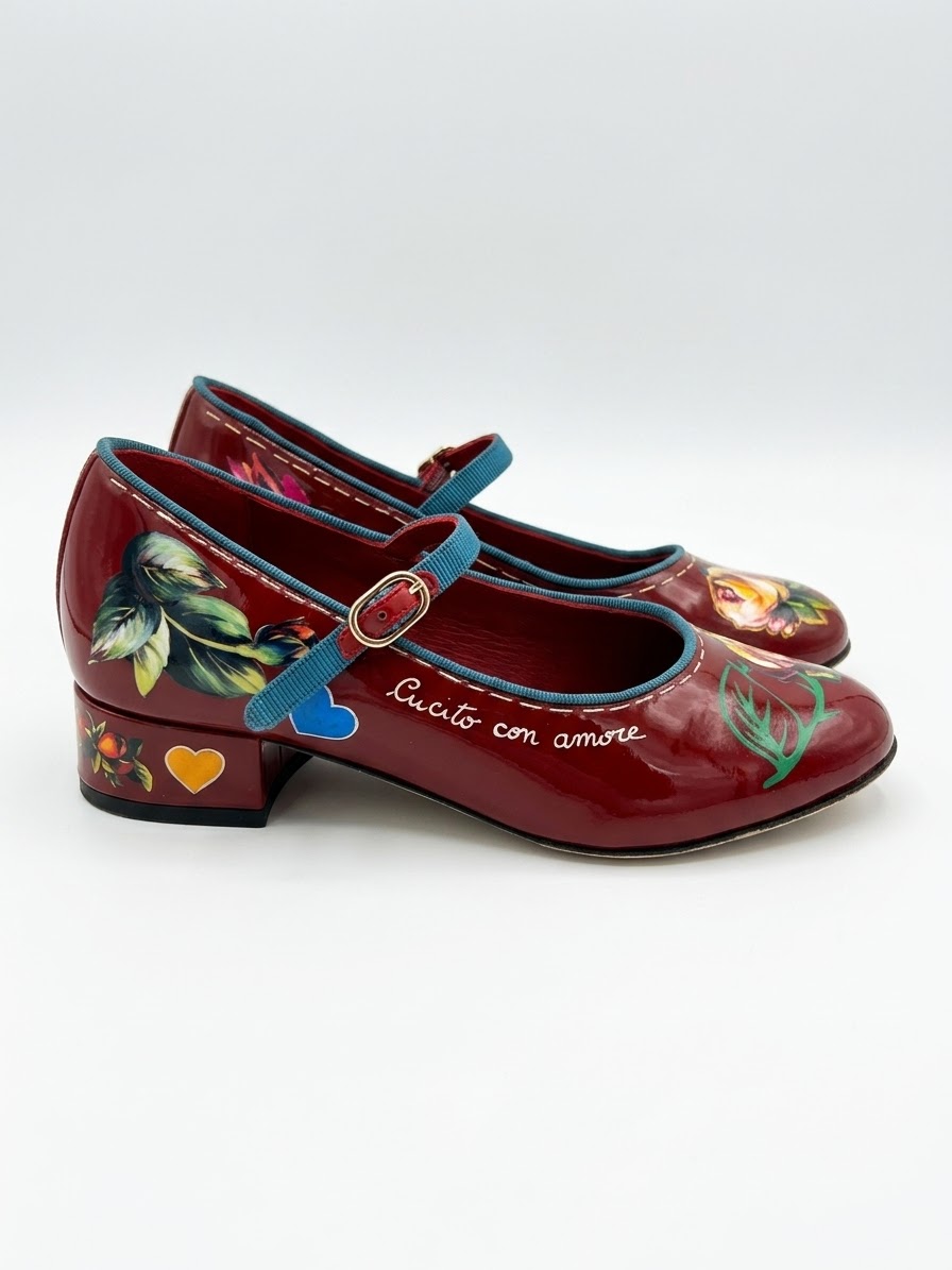 Dolce & Gabbana Mary Jane Charol Burgundy 2