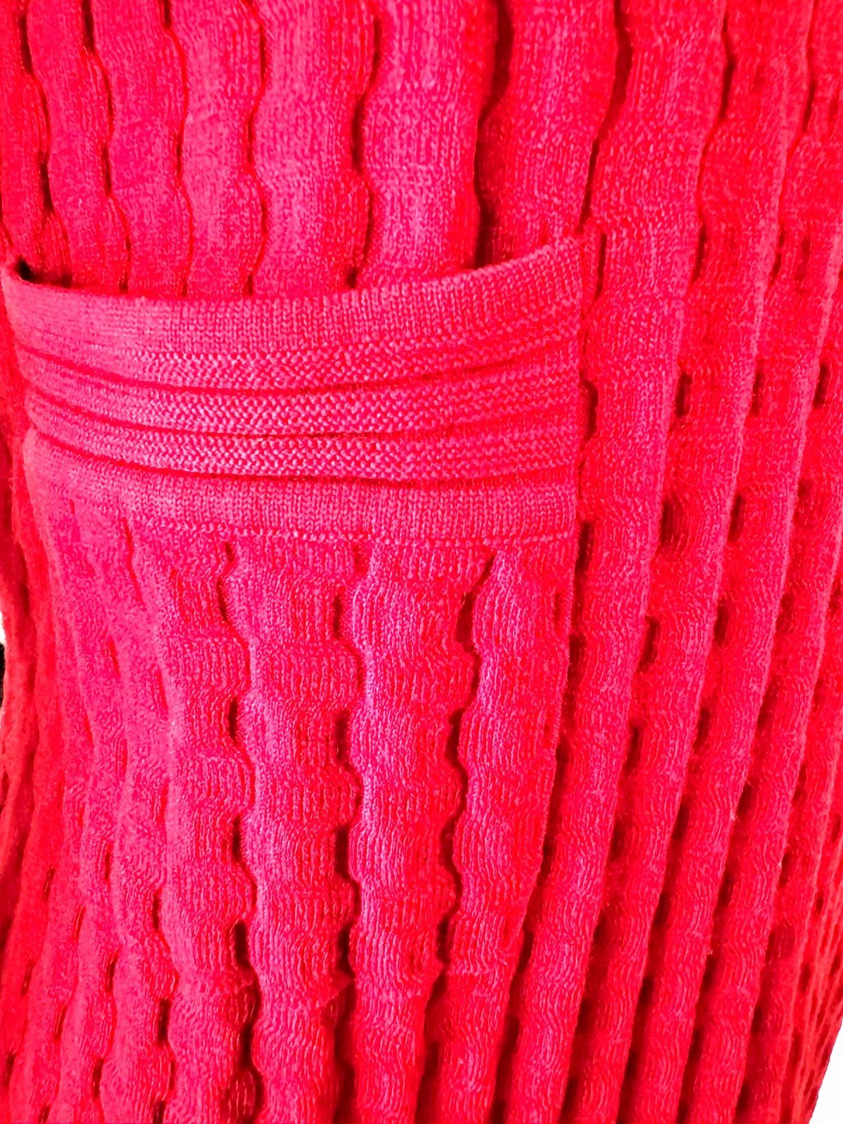 Chanel Vestido de Punto Chanel en Mezcla de Lana Rojo Carmesí 3