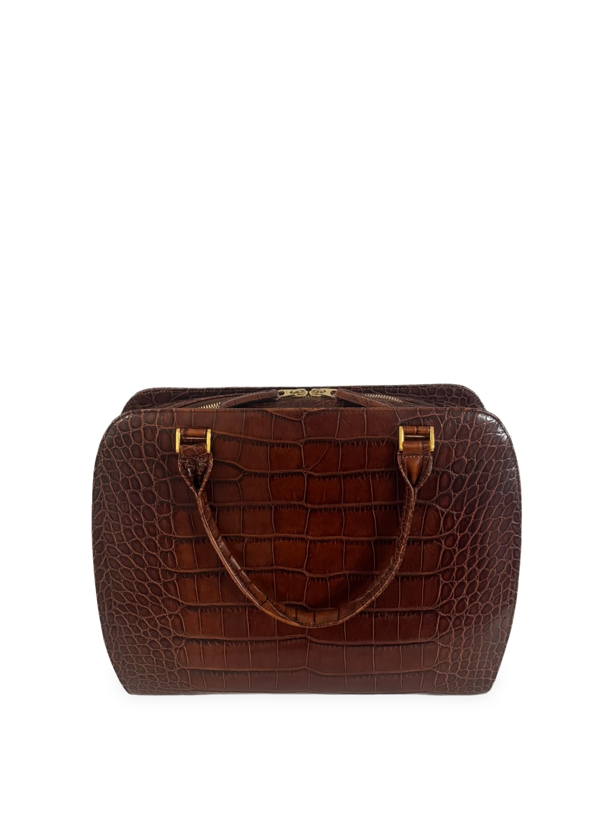 Kuhn Kuhn’s Fine Line Vintage Handbag in Crocodile-Effect Embossed Cowhide Leather