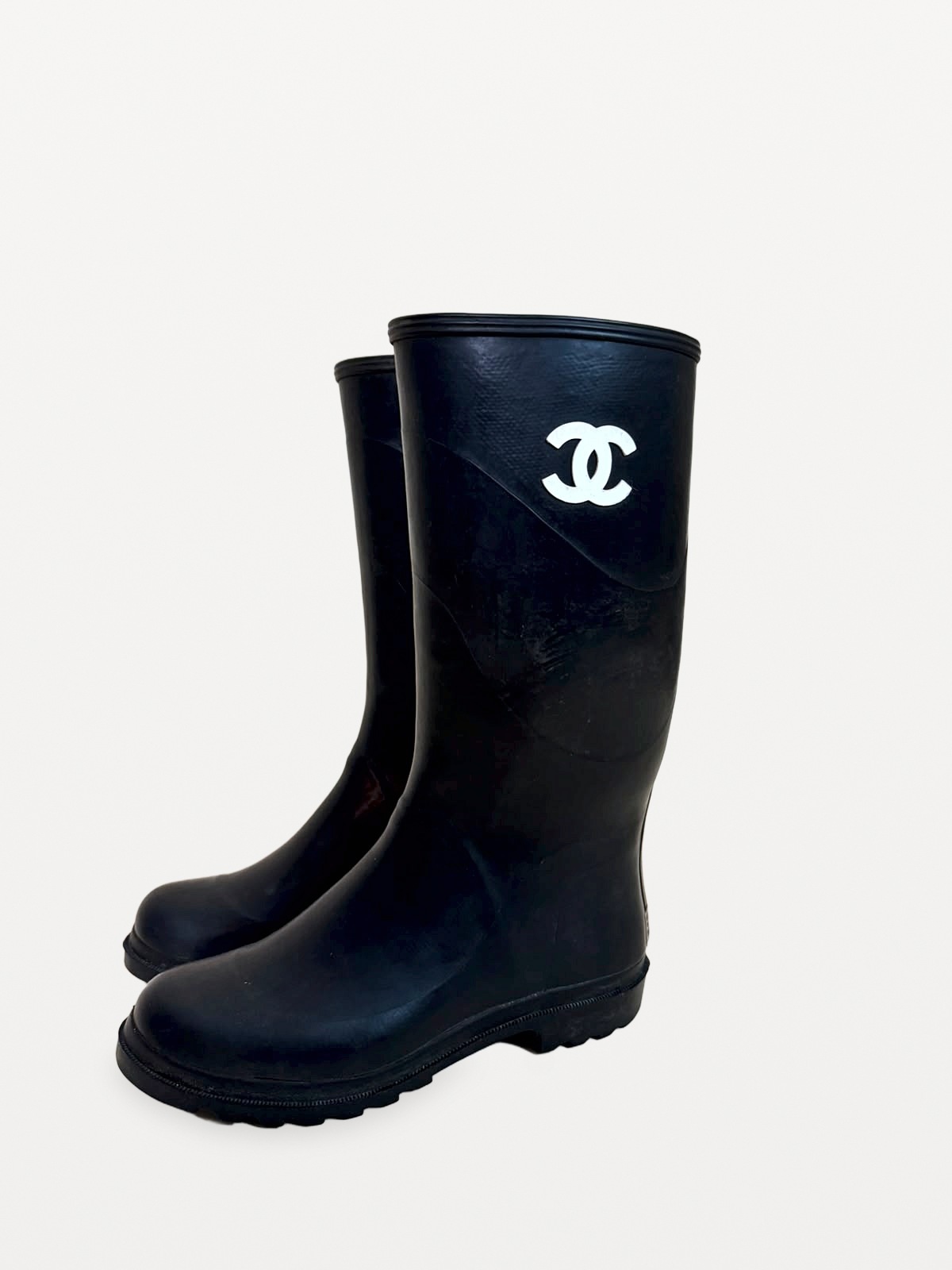 Chanel Vintage Chanel "CC Logo Rain Boots" (First Edition / Archive)