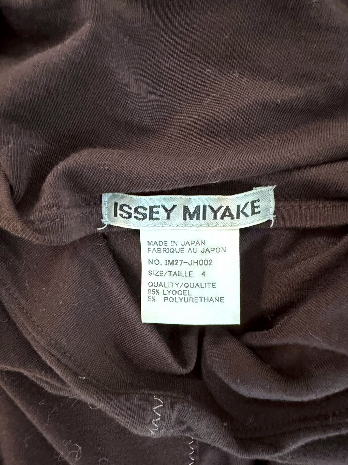 Issey Miyake Long Dress in Chocolate-Brown Lyocell Knit 3