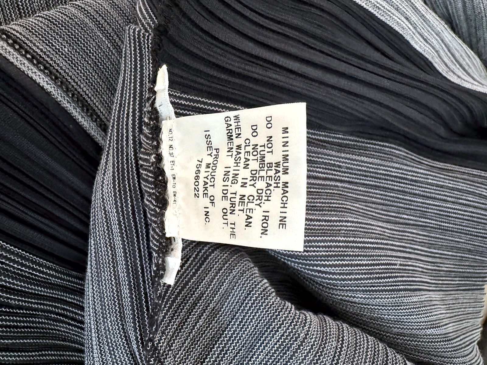 Pleats Please Issey Miyake Two-Piece Set (Long Dress and Pleated Jacket) in a Grey Melange and Black Colourway 8