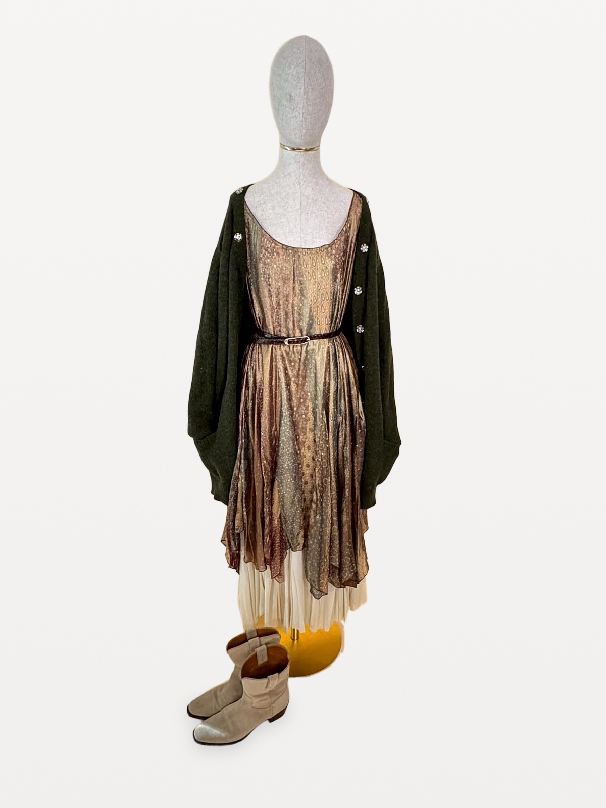 Sportmax Sportmax Runway Dress: A Bohemian-Chic Pure Silk Design